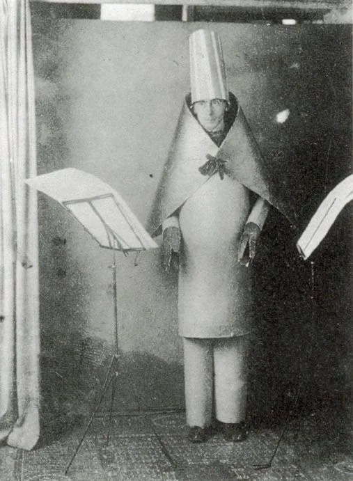 Hugo Ball reading "Karawane" at Club Voltaire in 1916