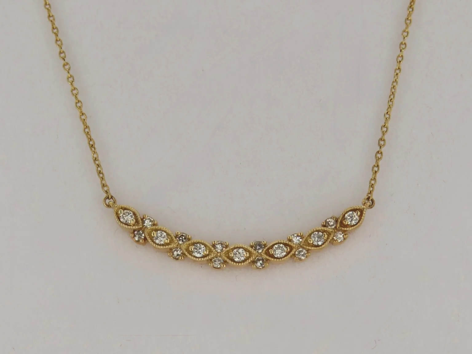 On sale now: Marquise Shape Diamond Necklace 💛

A timeless design where shimmering marquise-shaped diamonds and delicate milgrain detailing come together for effortless everyday elegance.

💫14K yellow gold
💎Natural round genuine diamonds
💍.20 car