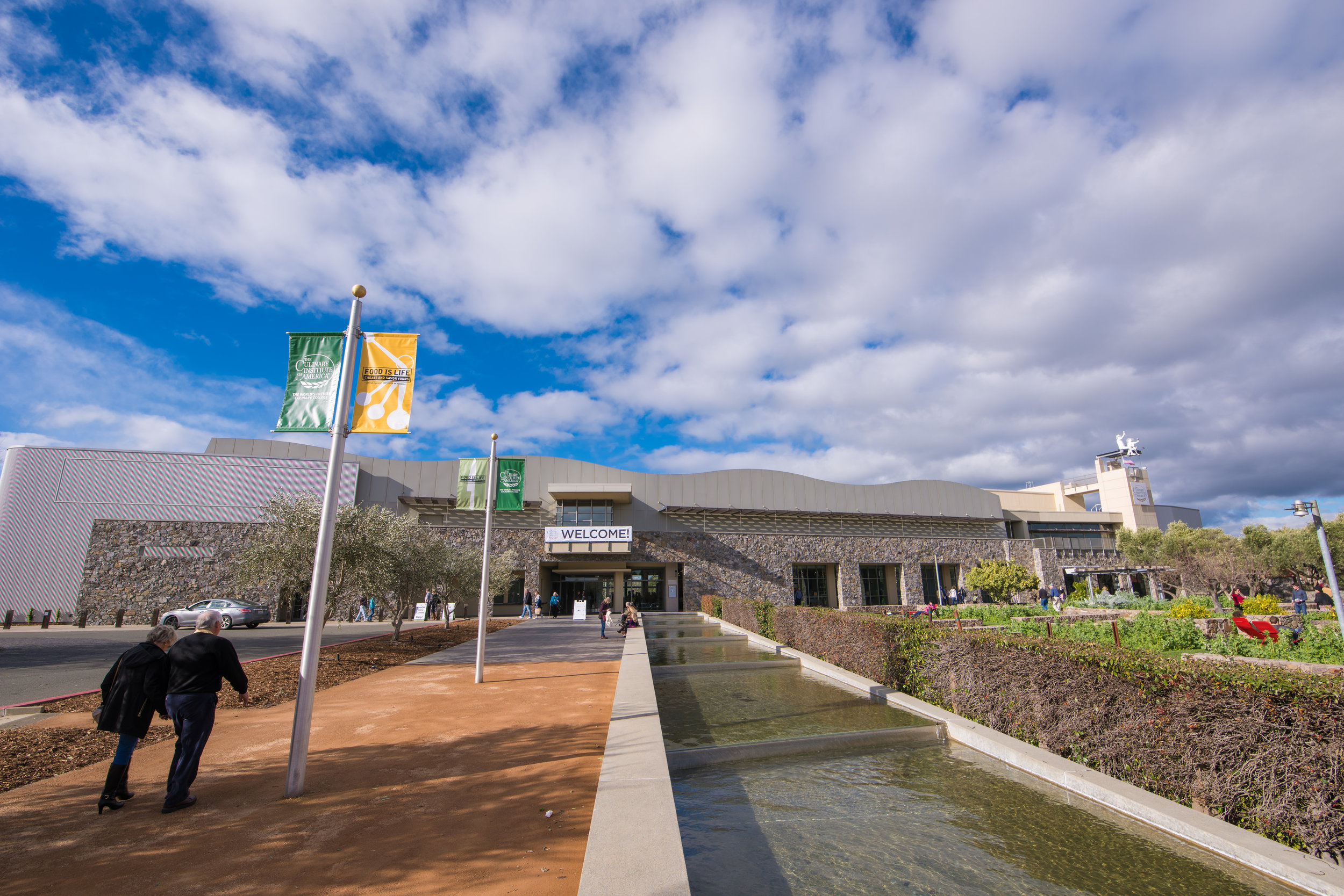 The front entrance of The Culinary Institute of America at Copia