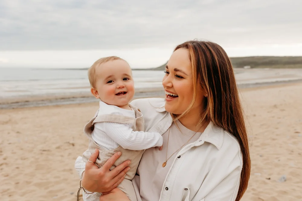 Family photographer at Horton Beach - Gower 