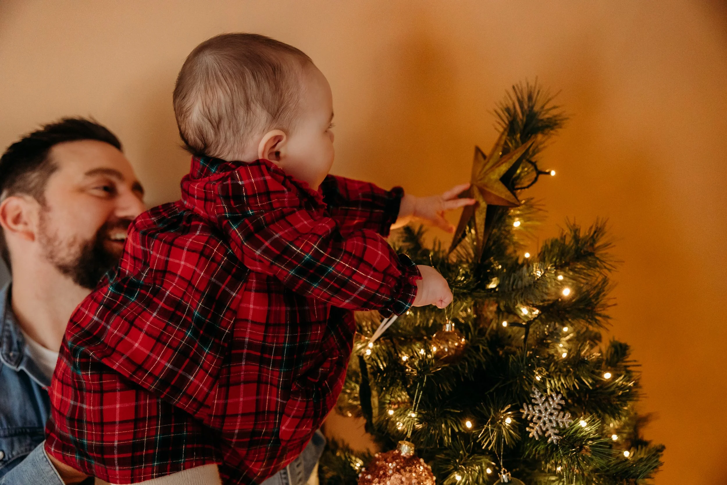 Family Christmas photoshoot at home, Pembrokeshire