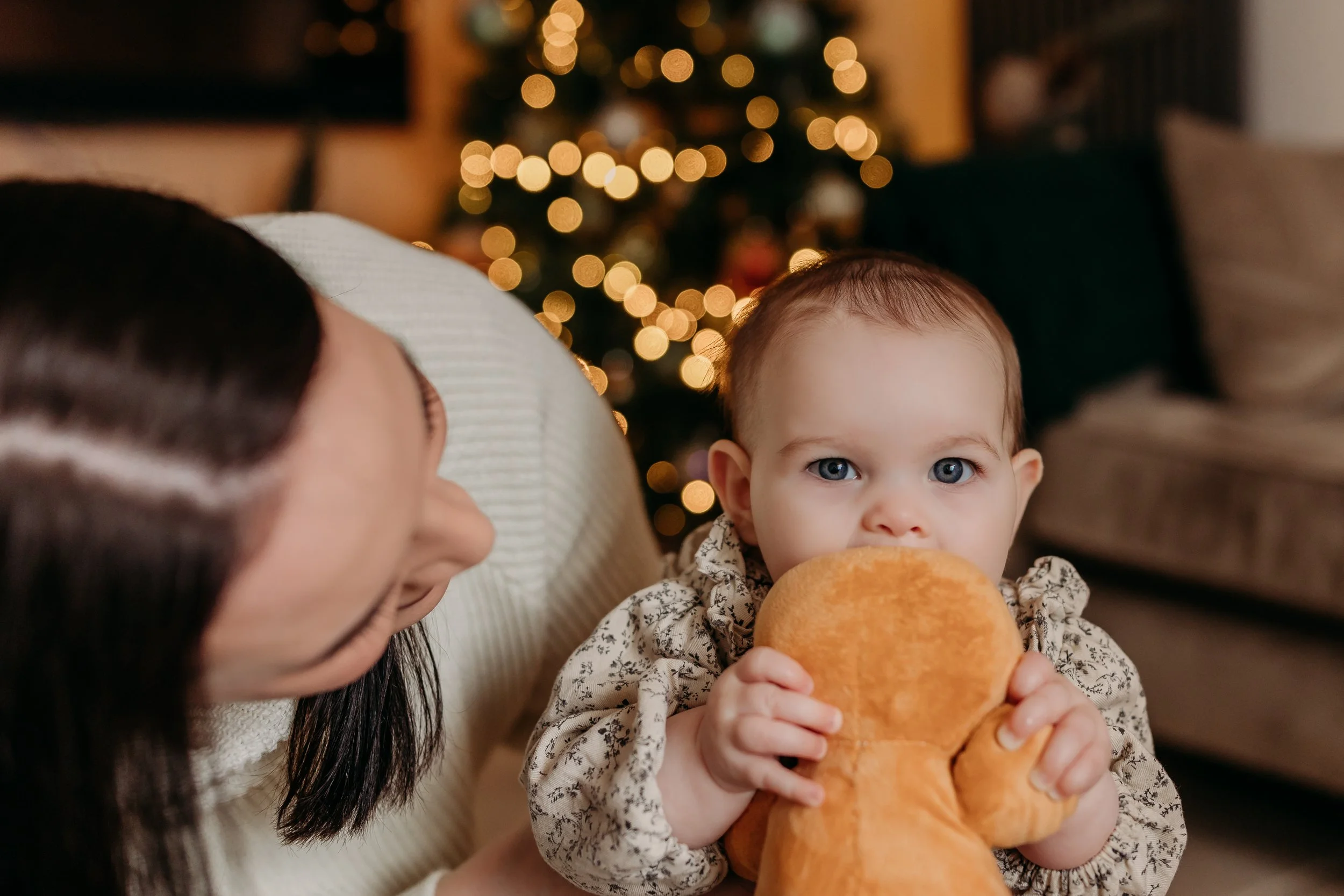 Family Christmas photoshoot at home, Pembrokeshire