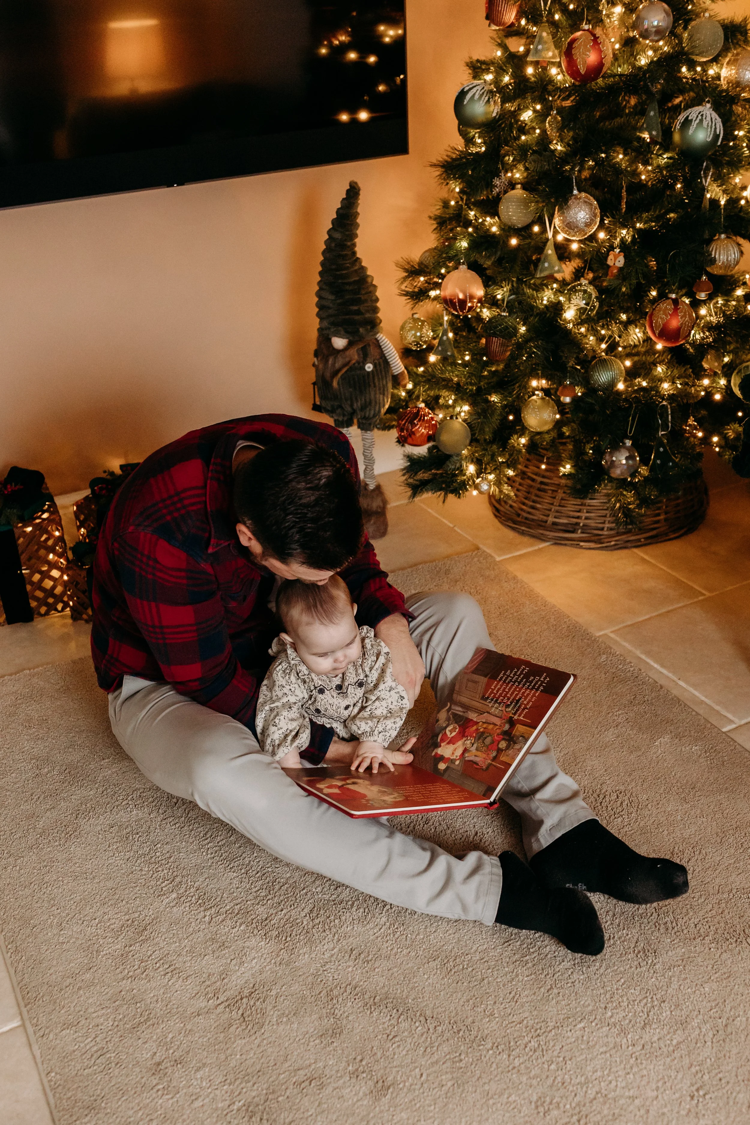 Family Christmas photoshoot at home, Pembrokeshire