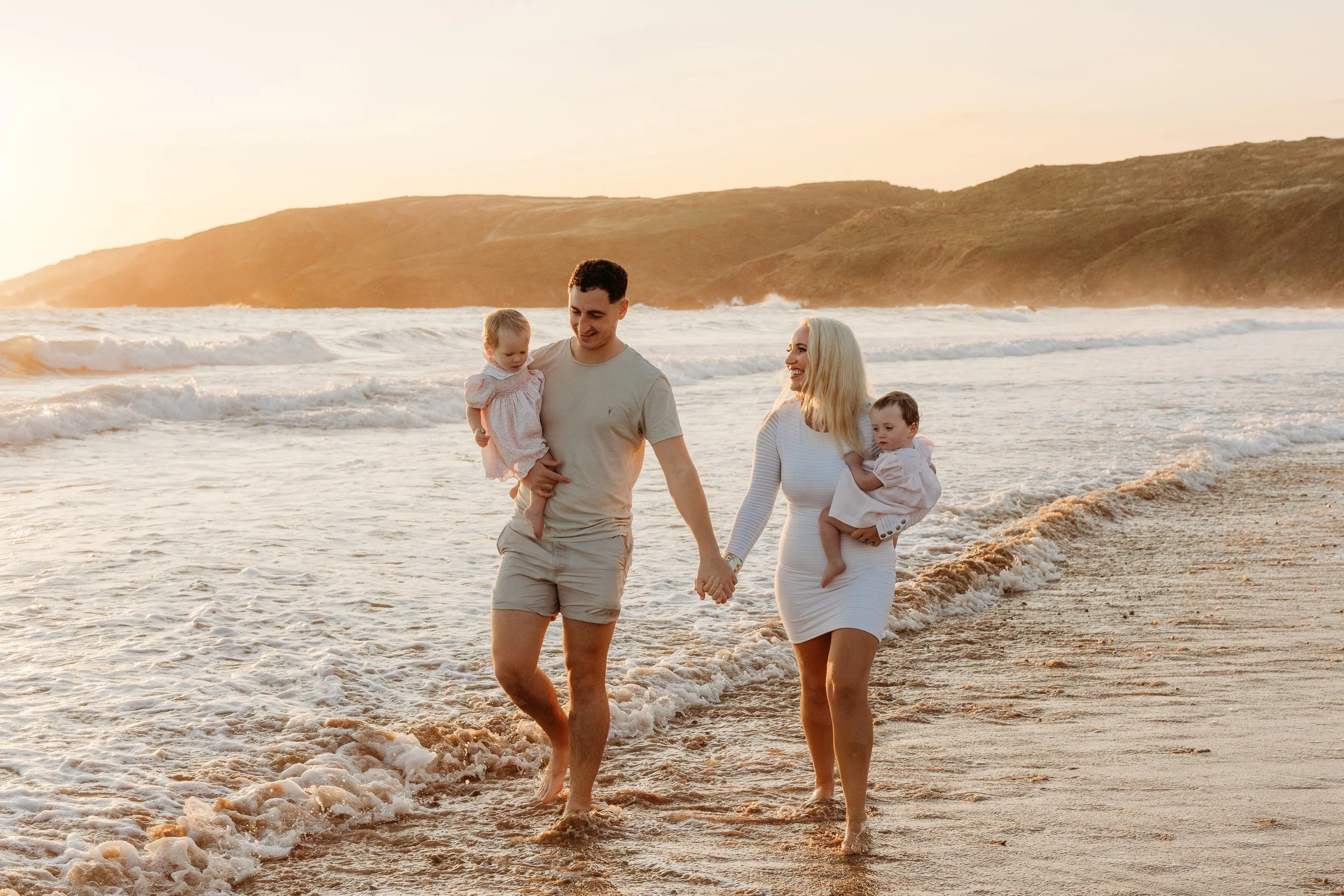 Family photoshoot with Twin toddlers in Pembrokeshire