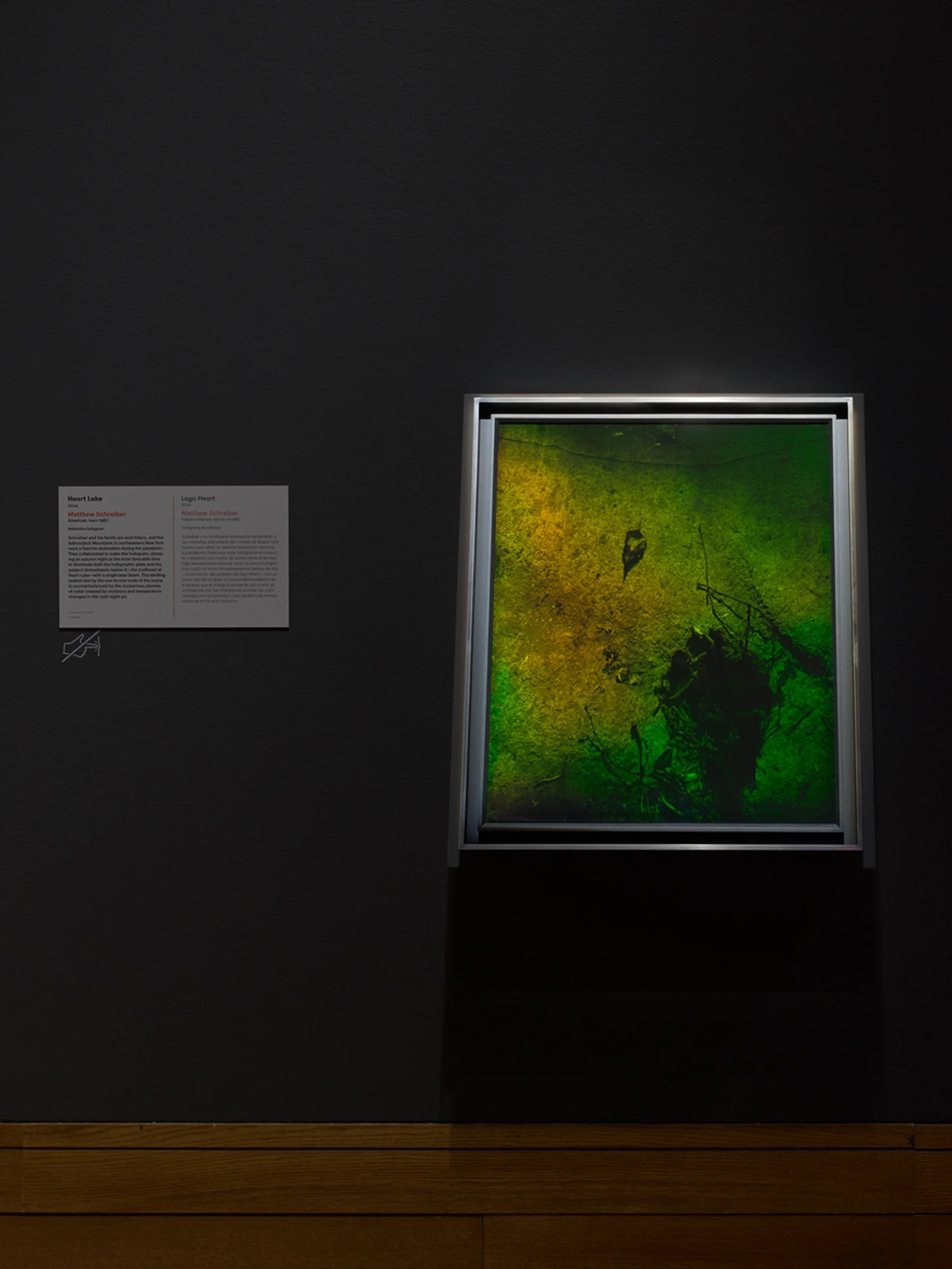 Heart Lake (Installation View), 65x55cm Denisyuk Hologram, Getty Museum, LA