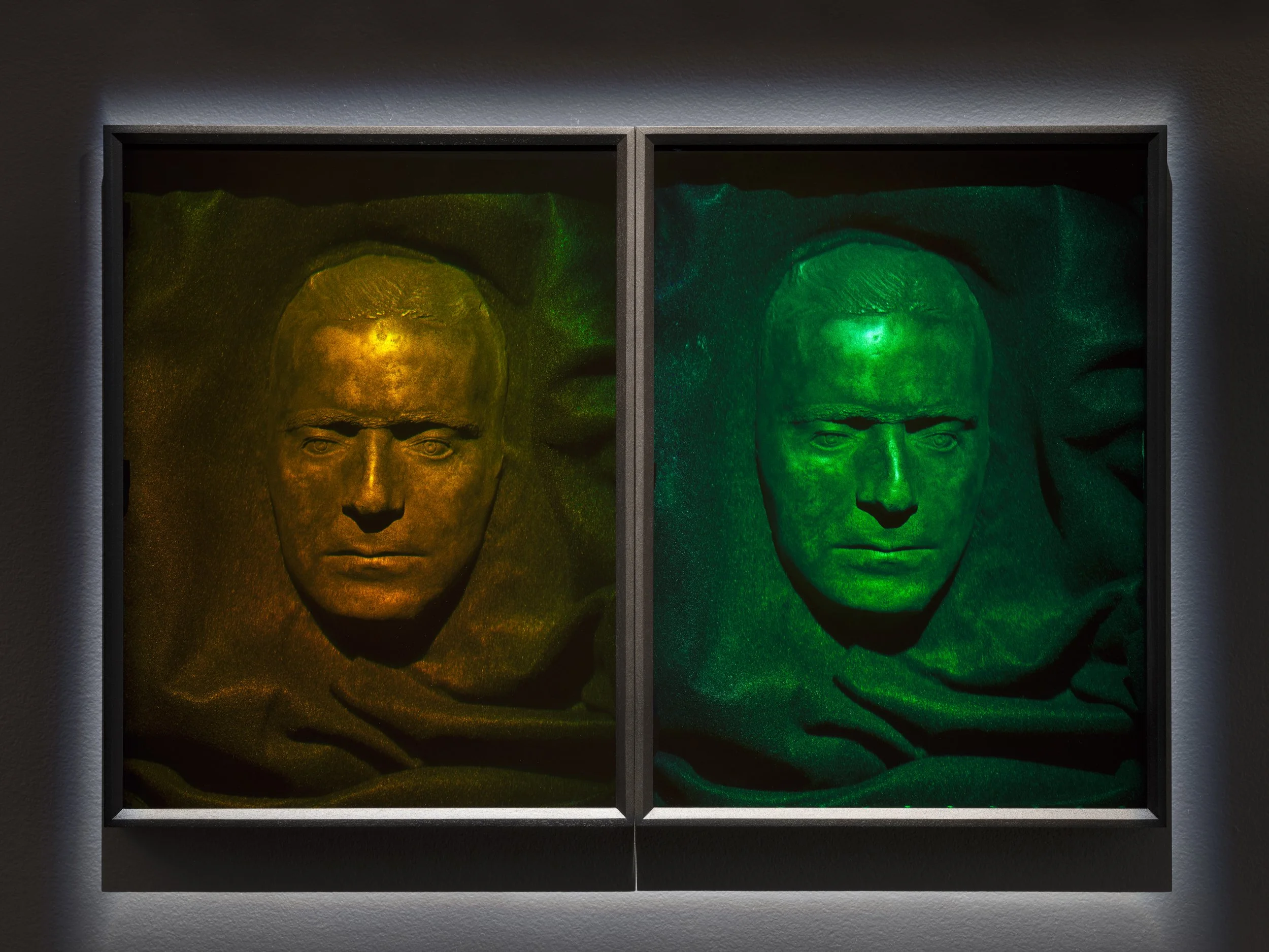 Moe (Green and Red), 16x12" Reflection Hologram. With Daniel Newman