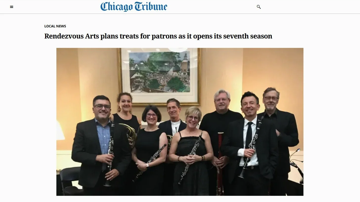 Chicago Tribune article: Rendezvous Arts plans treats for patrons as it opens its seventh season