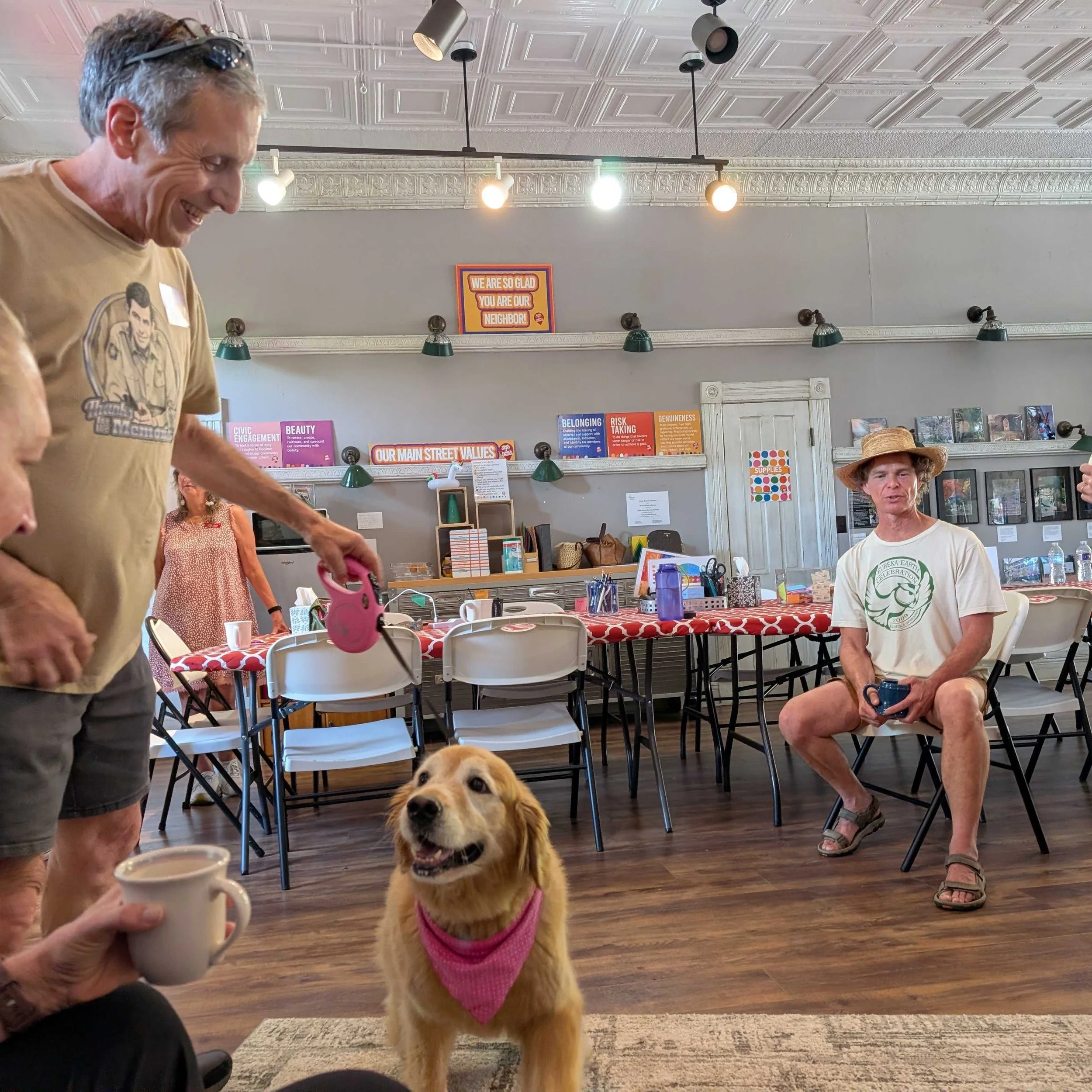 The dogs were in the house this morning at Village Coffee, and we loved it! 🐾☕💛
We hope they had as much fun as we did.
One of the best parts of Village Coffee is seeing people connect: new friends, old friends, neighbors, visitors, elected officia