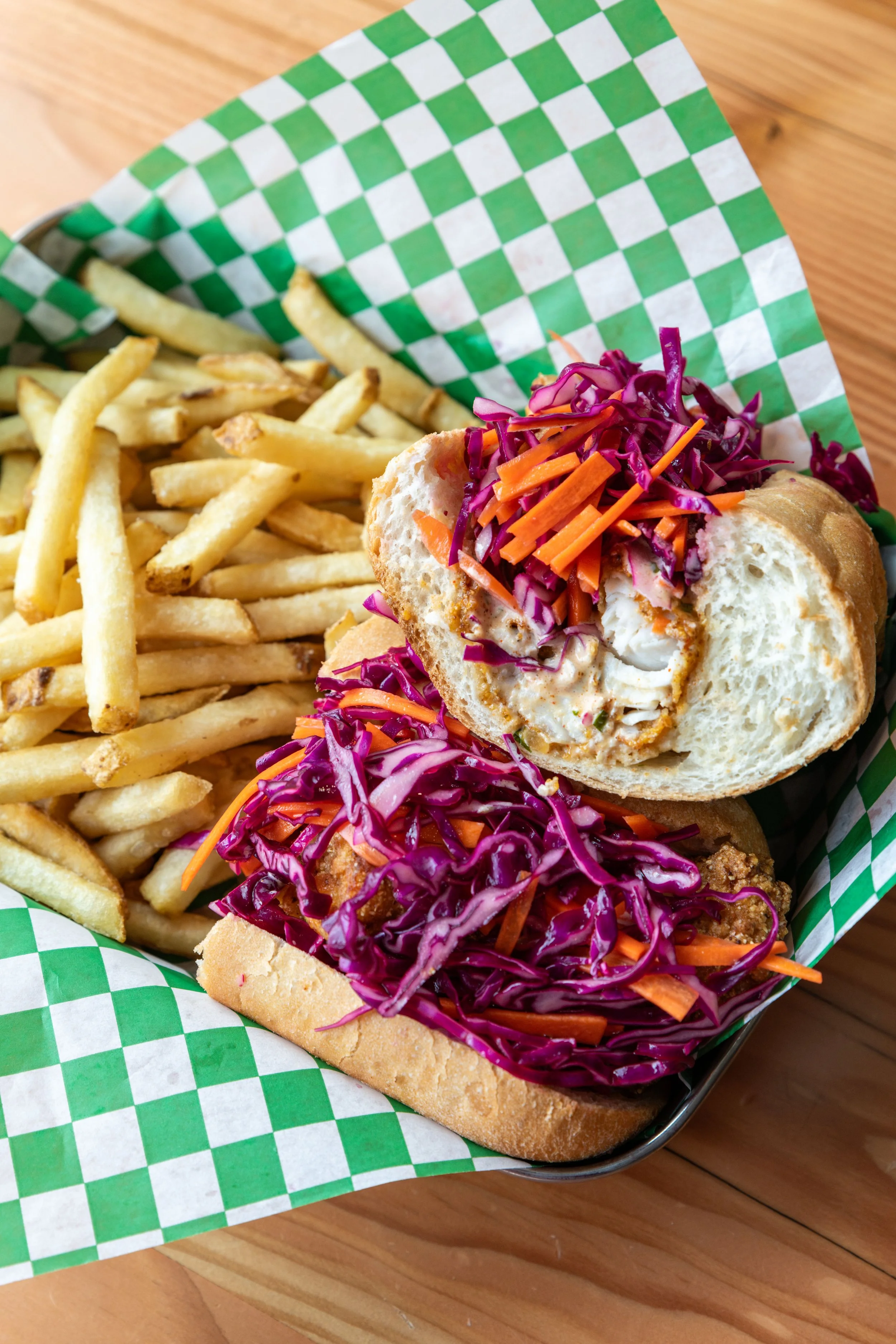 Fried Walleye Po’boy
