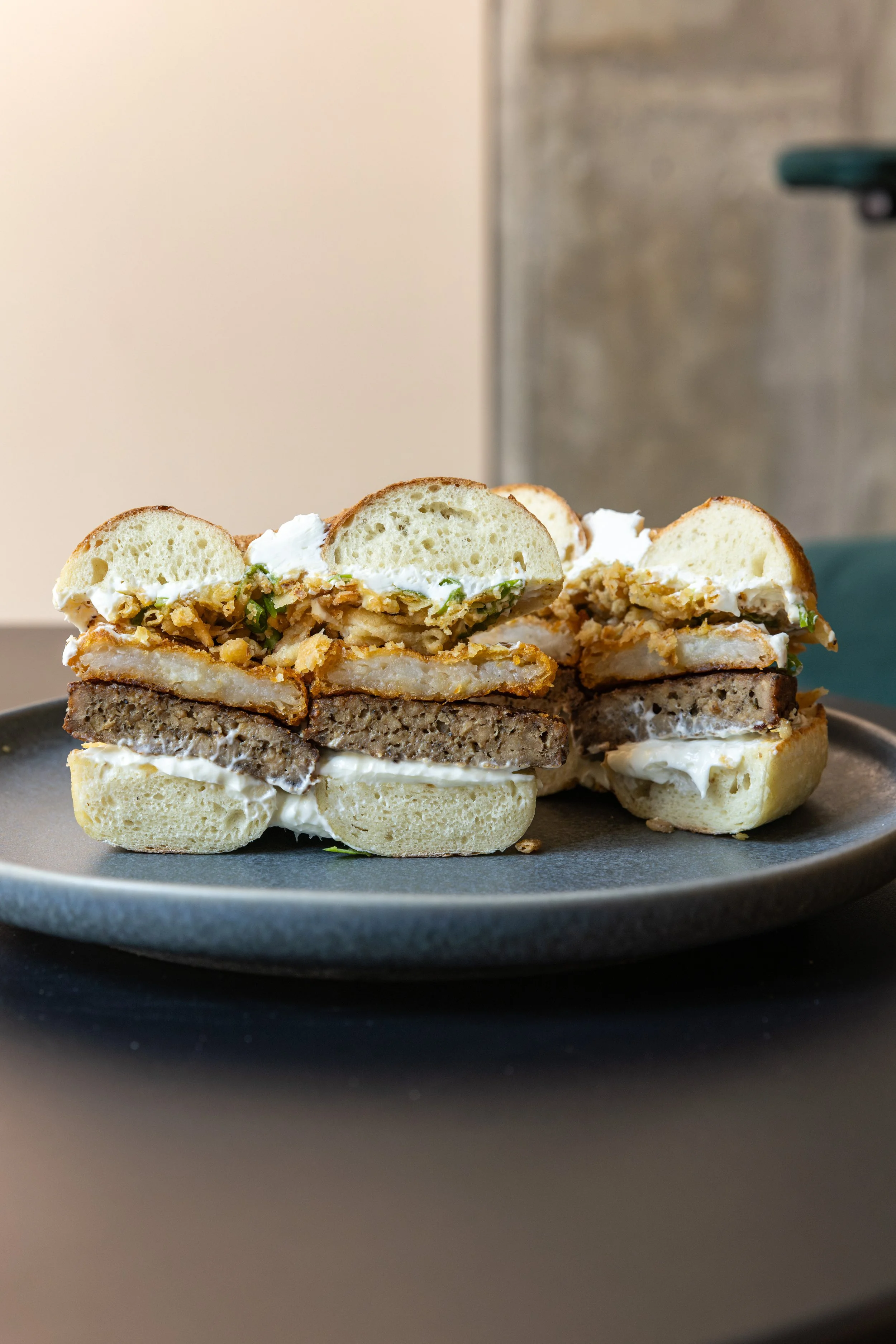 Crispy Potato Bagel Sandwich