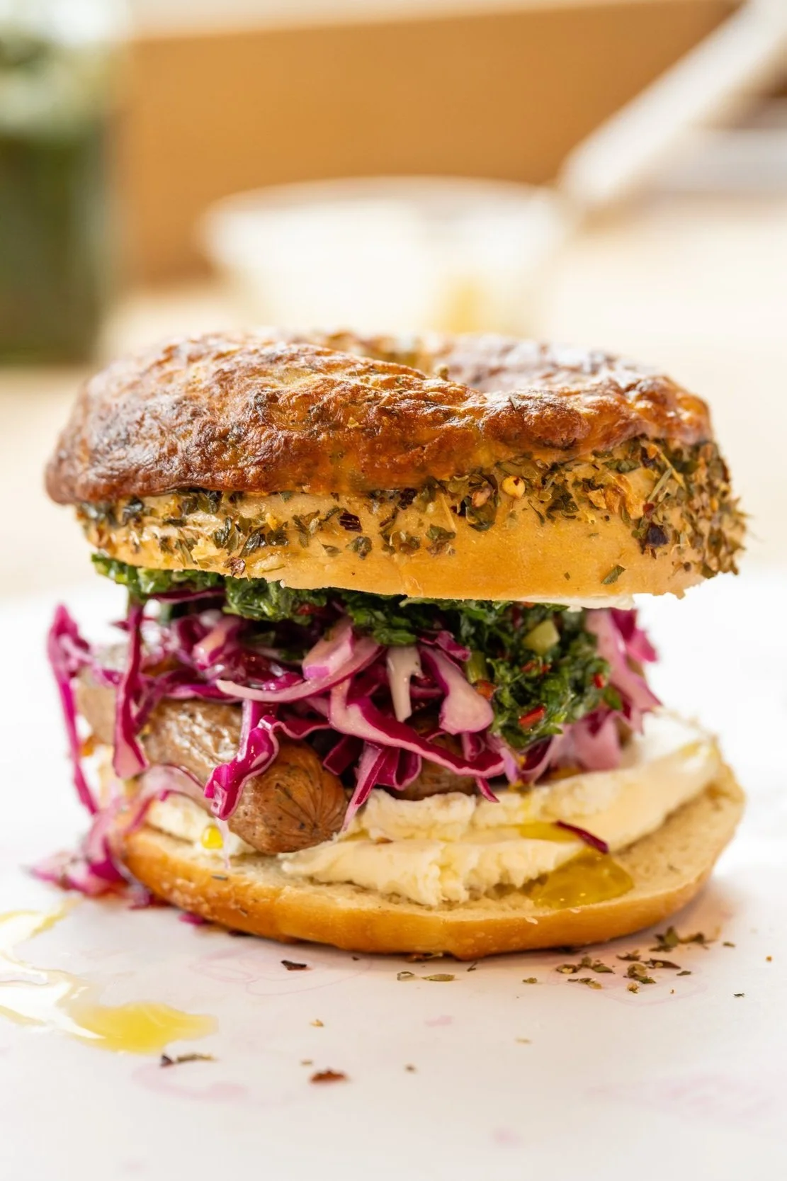 Chicken Choripan Bagel