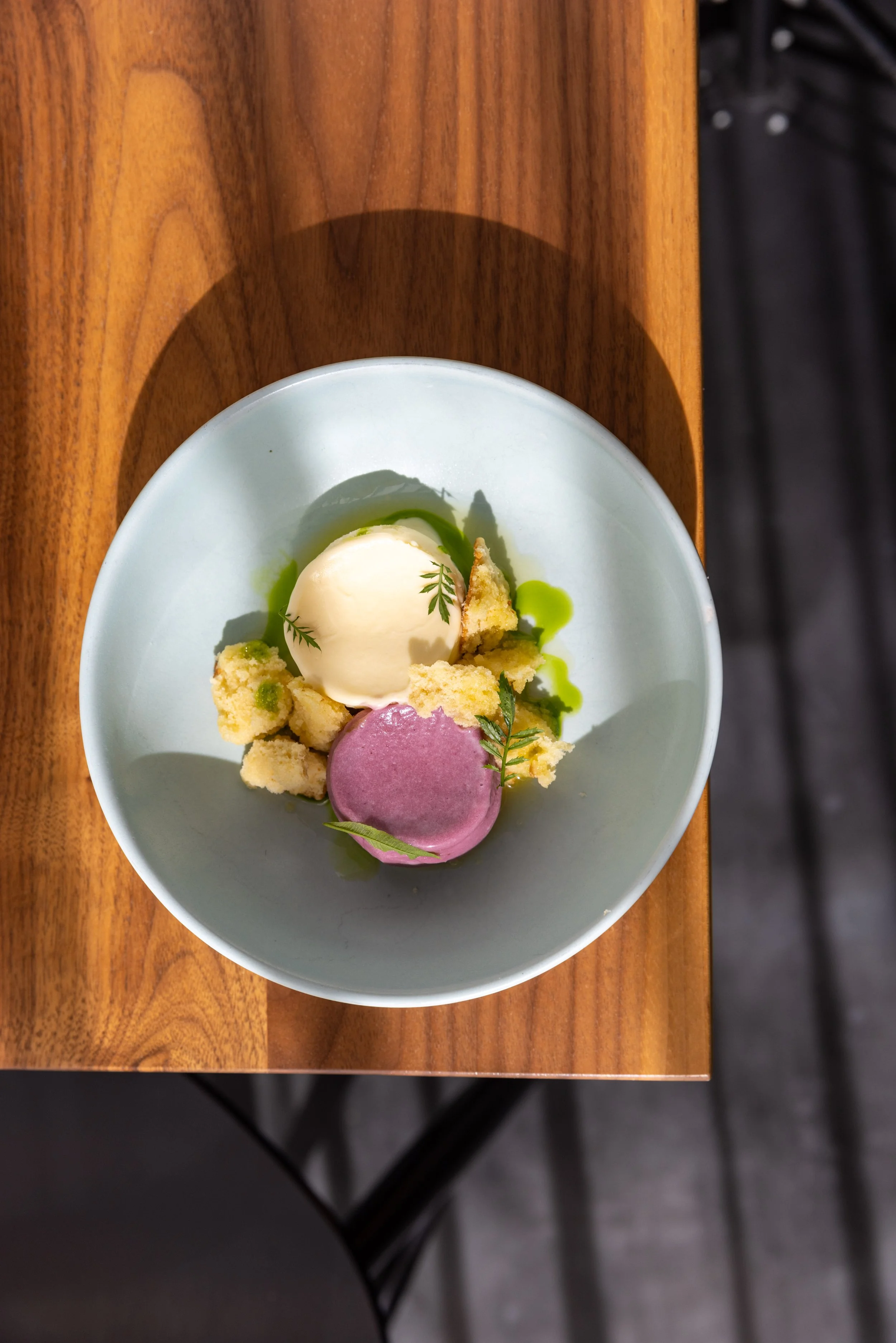 Grape Sherbet and Olive Oil Ice Cream