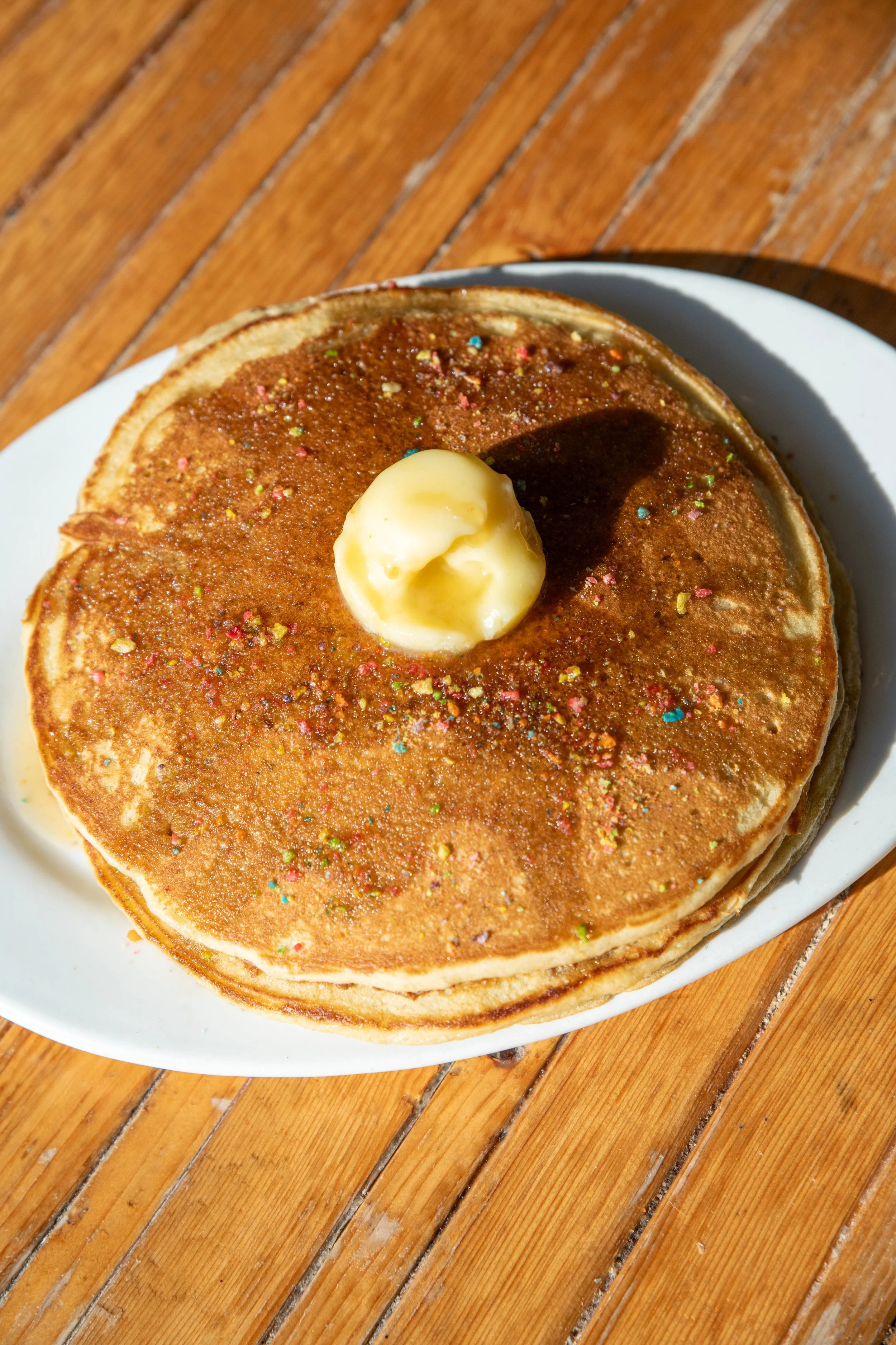 Fruity Pebble Pancakes