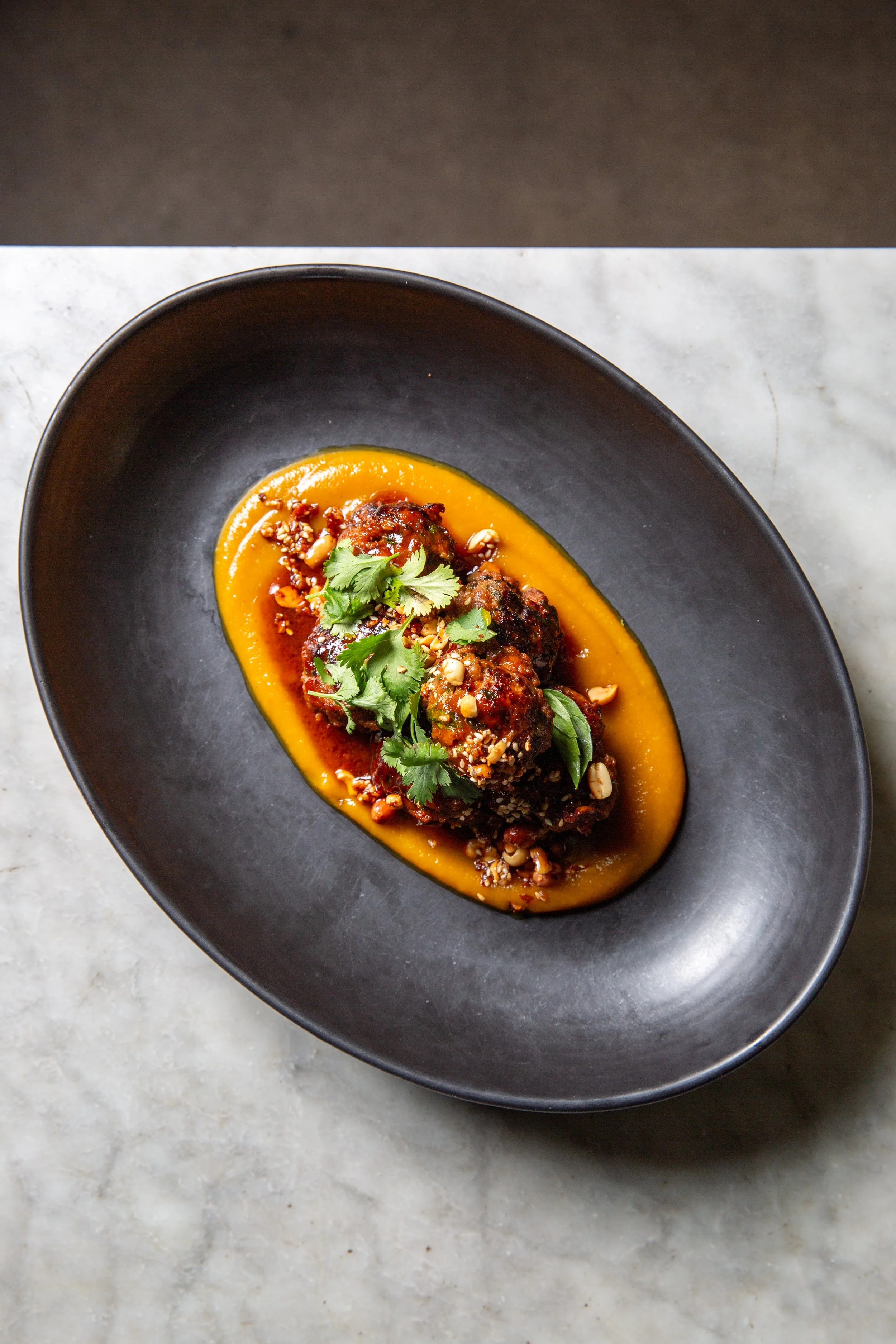 Gochujang-Glazed Lamb Meatballs