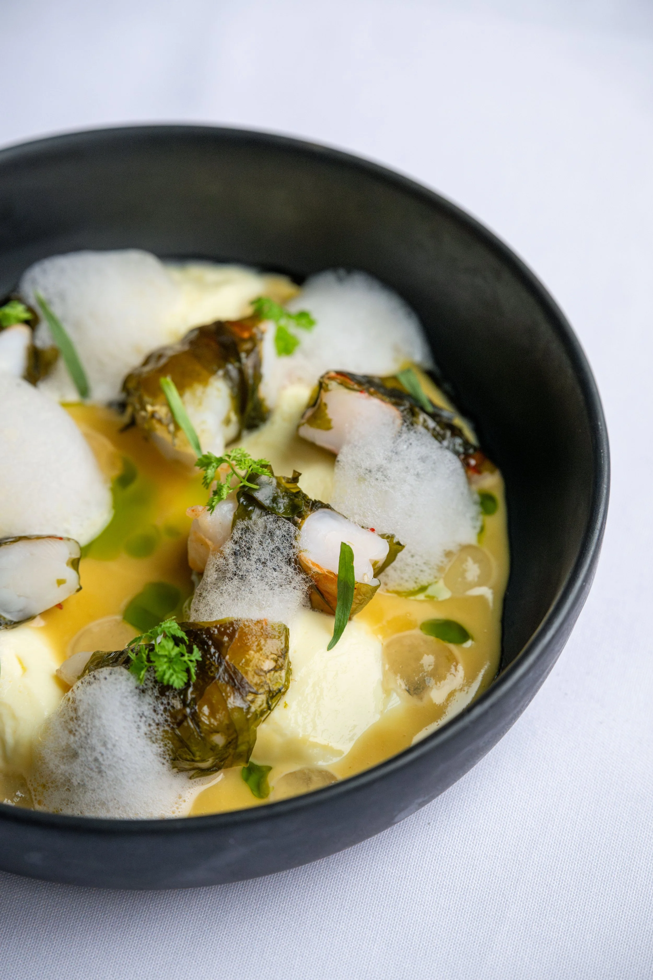 Kelp-Wrapped Prawns