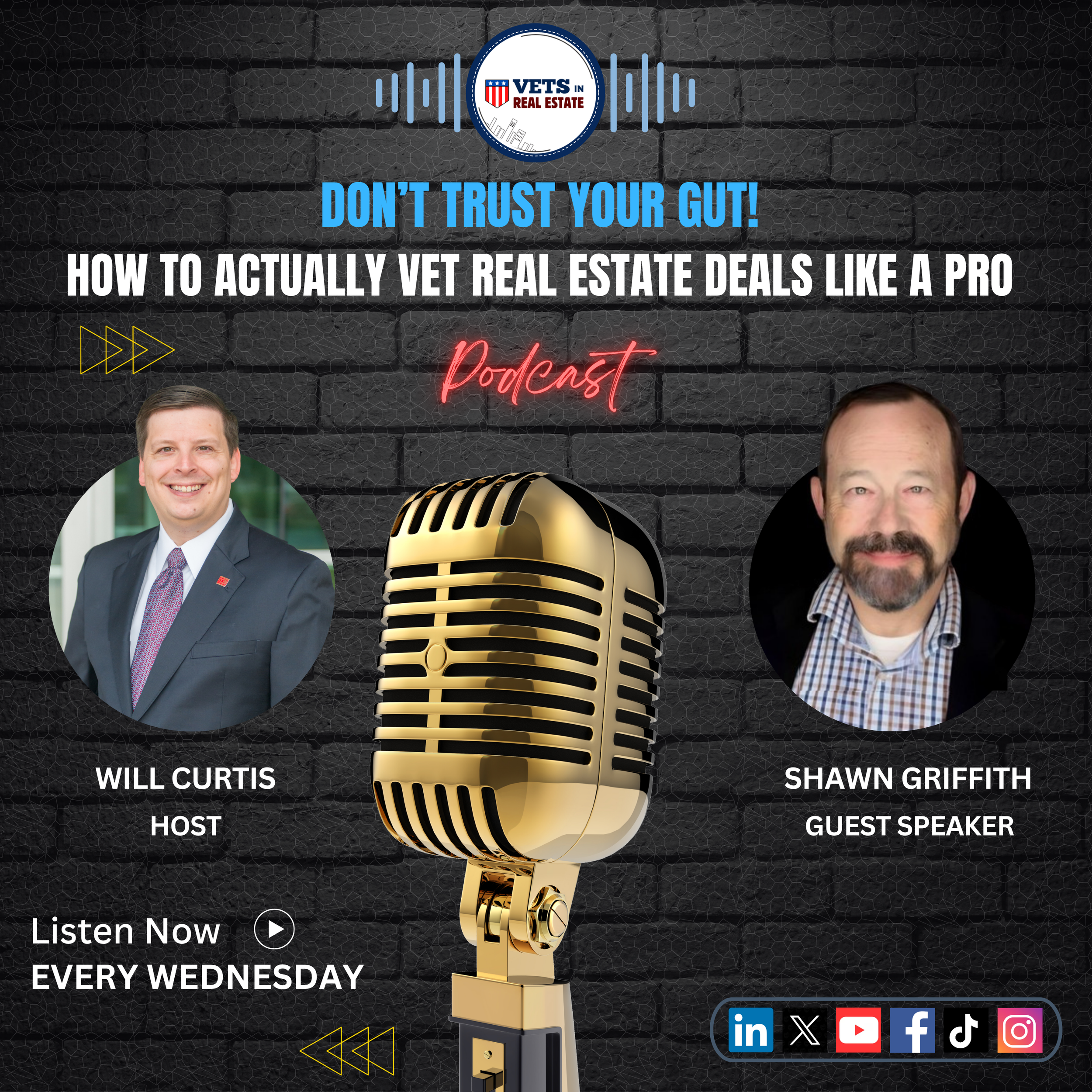 In this episode of the Vets in Real Estate Podcast, Will Curtis sits down with veteran Shawn Griffith to break down the real way to vet deals, protect your capital, and avoid costly mistakes—especially in today’s unpredictable market.

Shawn shares h