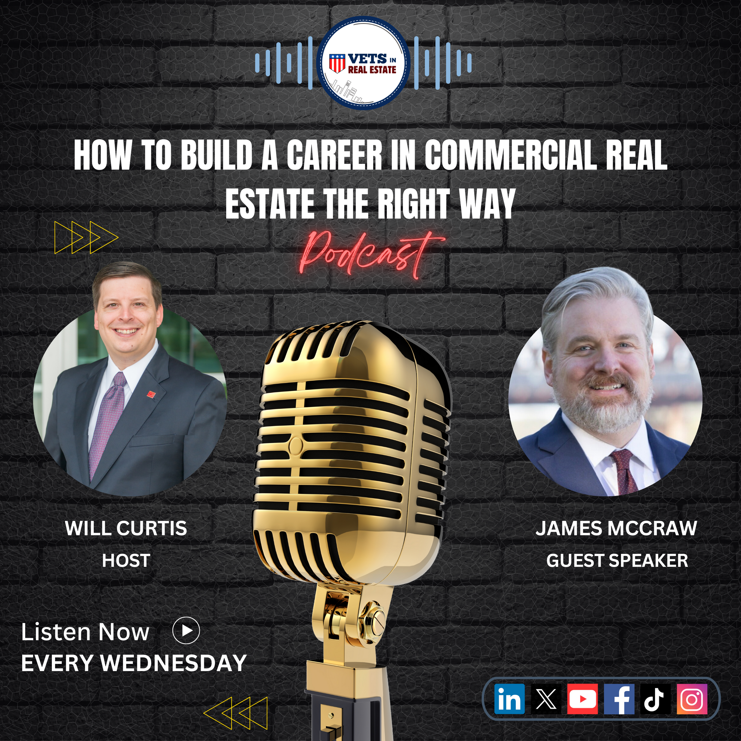 In this episode of Vets in Real Estate, host Will Curtis sits down with fellow CCIM and former Marine infantryman James McCraw to unpack what it really takes to transition from military service into commercial real estate.

James shares his journey f