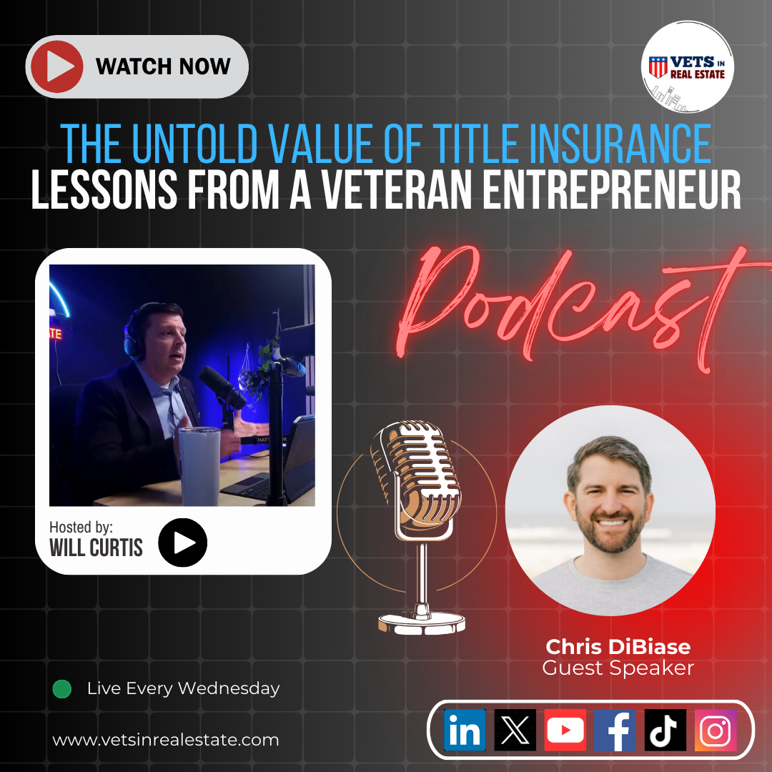 In this episode of Vets in Real Estate, host Will Curtis sits down with veteran and entrepreneur Chris DiBiase to explore the untold value of title insurance and the unique journey from military service to the real estate industry. Chris shares insig