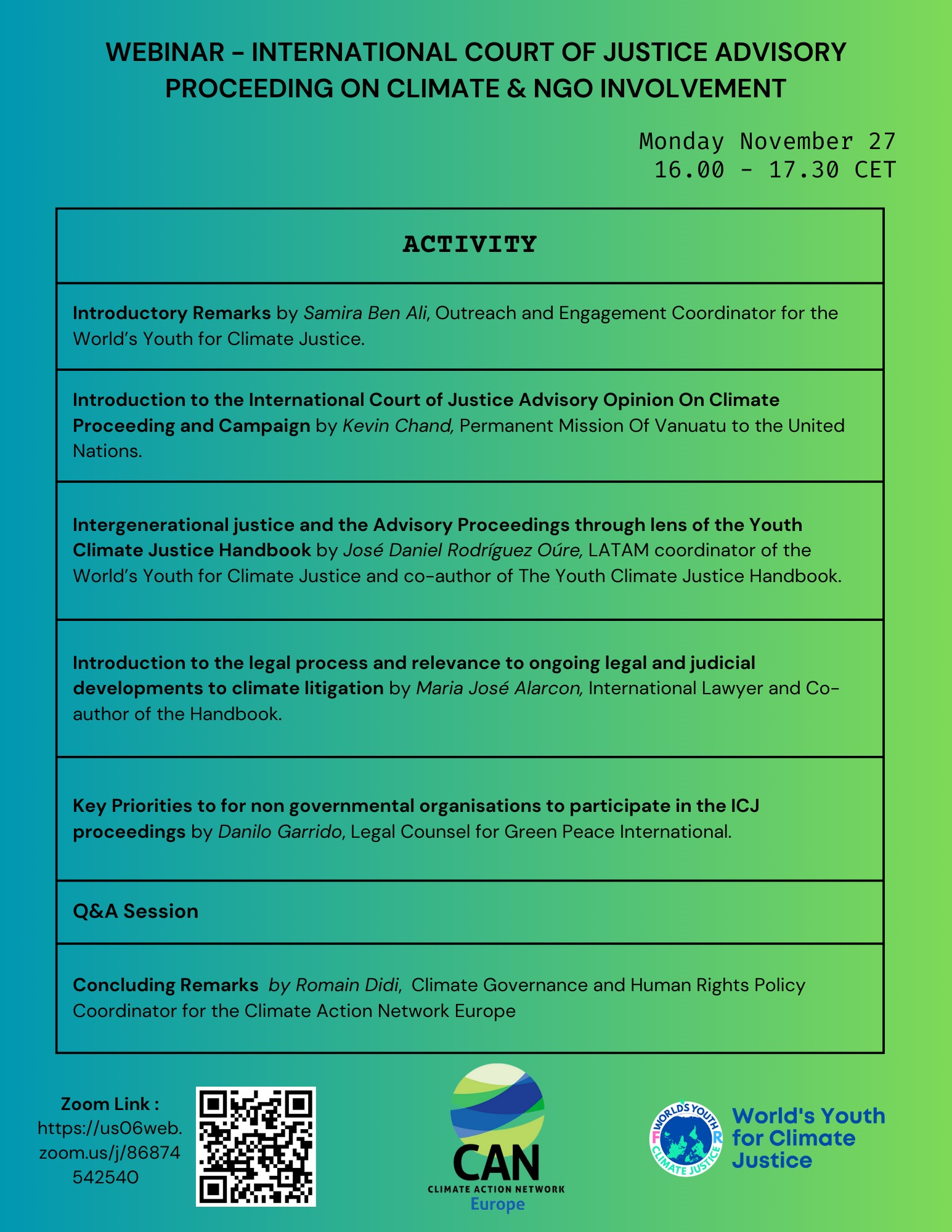 Webinar: ICJ Advisory Proceeding on Climate & NGO involvement