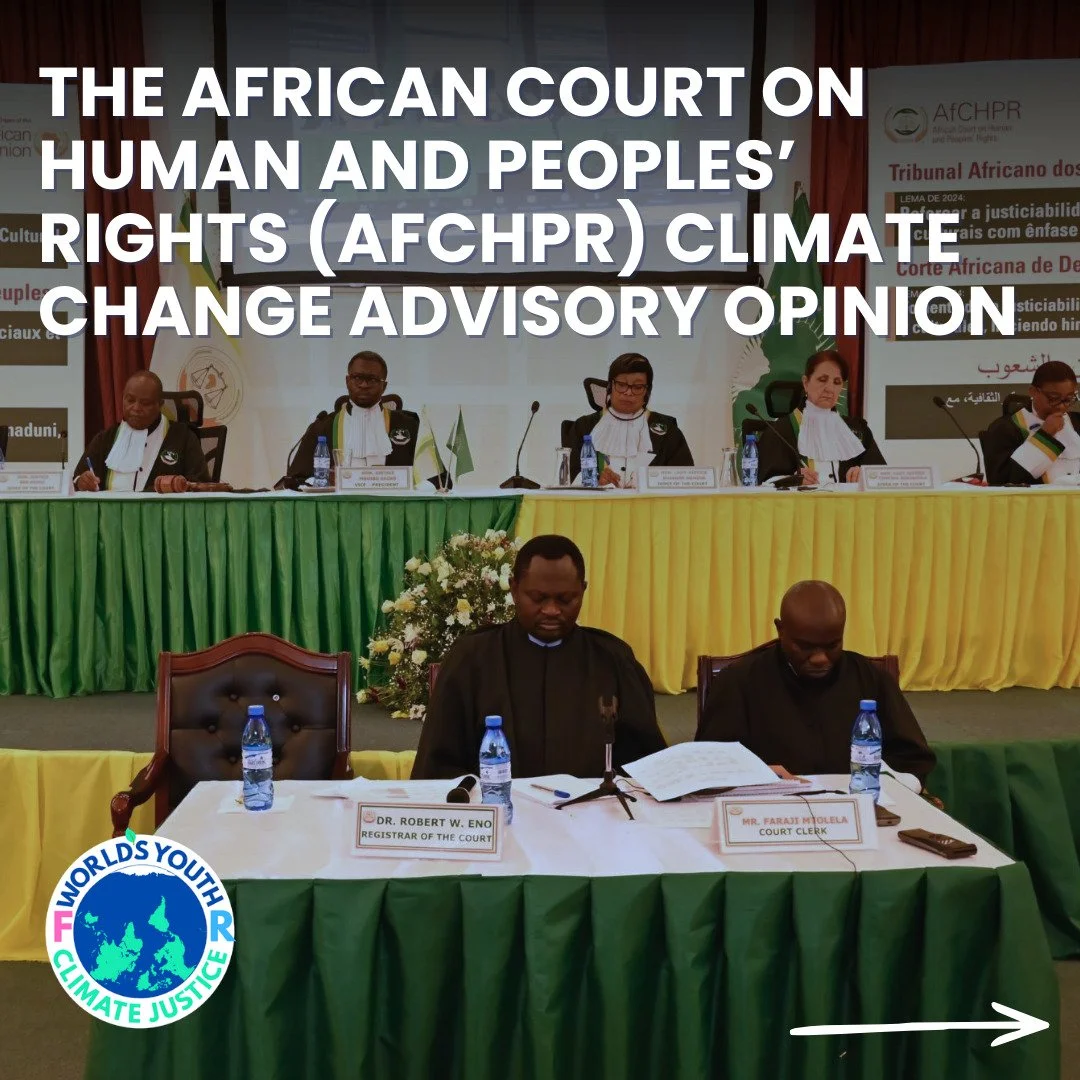 The FOURTH climate justice advisory opinion!! ✨

Last year, the Pan African Lawyers Union (PALU), together with African civil society networks, requested an advisory opinion (AO) from the African Court of Human and Peoples' Rights (AfCHPR) on the obl