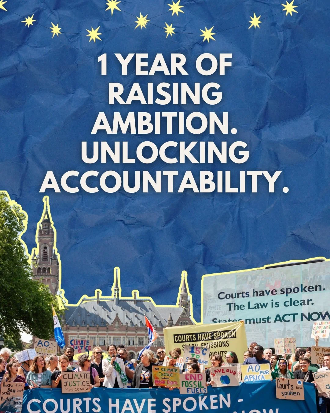 Today, we celebrate one year of the historic ICJ advisory opinion! 🎉

A year of ambition and unlocking accountability.

On 23 July 2025, the International Court of Justice (ICJ) delivered a historic climate ruling outlining States' obligations under