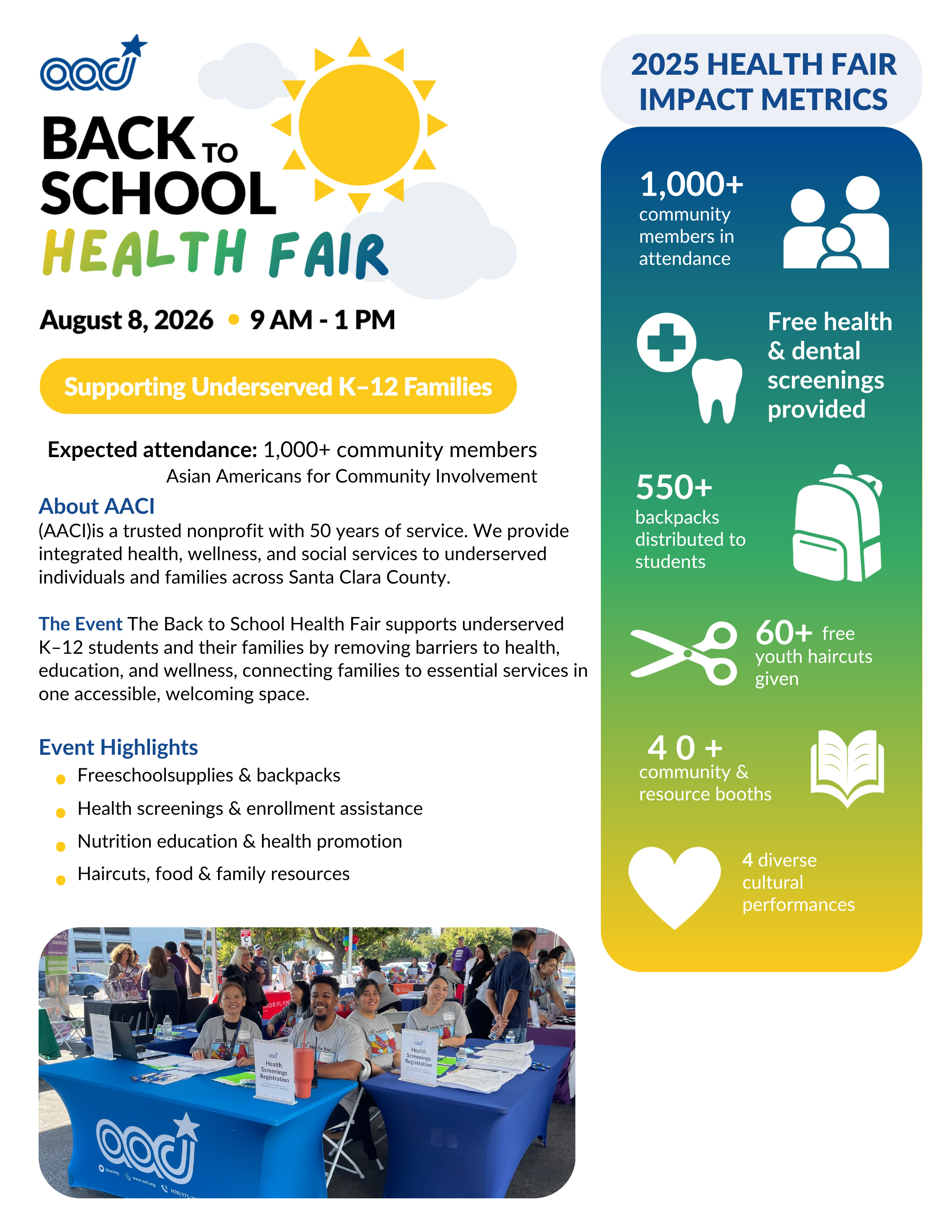 AACI Back To School Health Fair