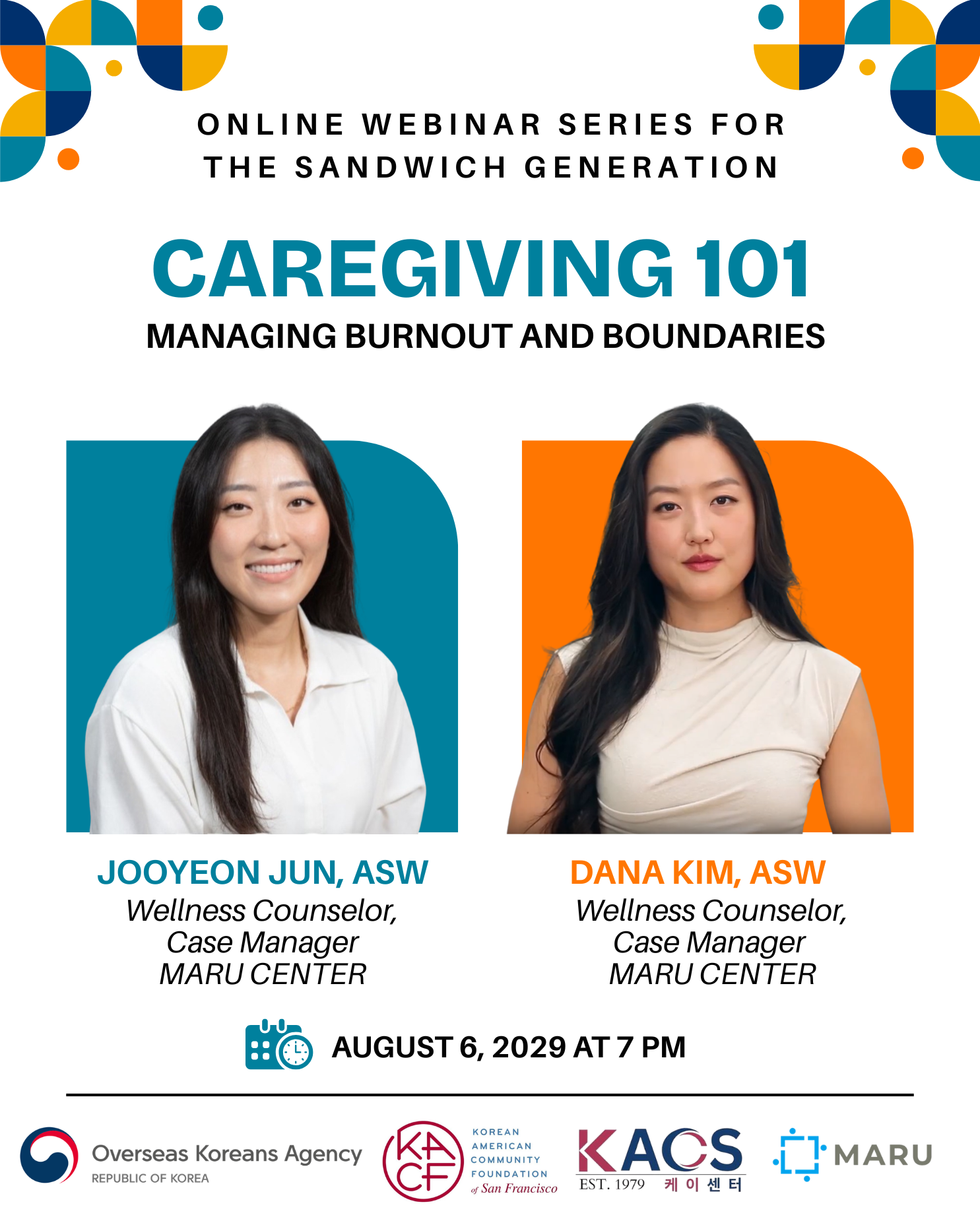 Webinar Series for the Korean American Sandwich Generation: Caregiving 101