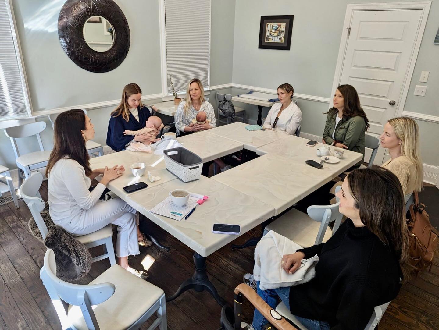 Charleston March group circled up for their last gathering&hellip;if you just had a baby in the last 2 months, sign up for the May circle led by postpartum doula @jennadoula and hosted at @galadesserts with specialist visits from @nurture_nourish_ser