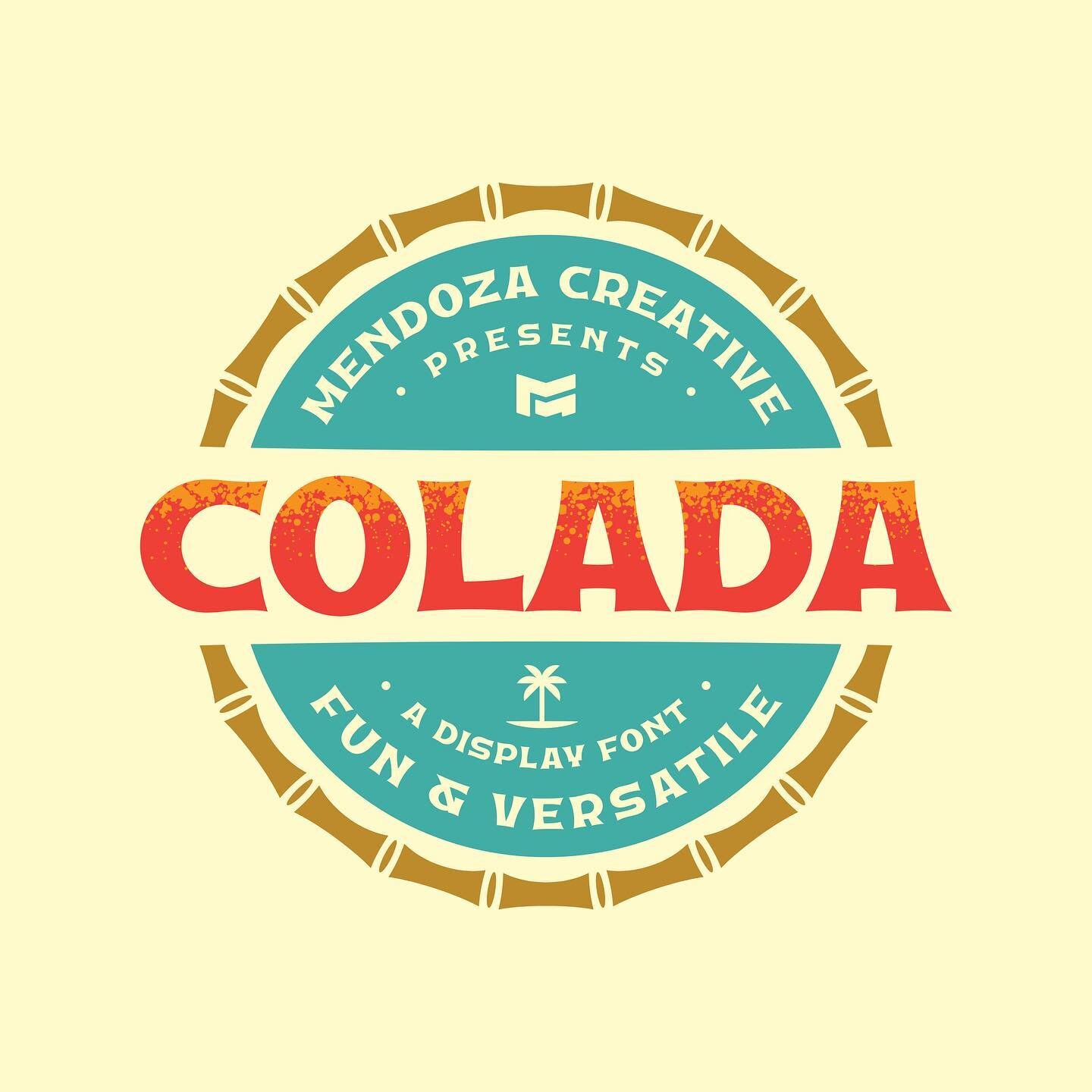 💥BOOM💥 A gift for you all!

Introducing the third font by Mendoza Creative, Colada!

Inspired by simpler times and tropical outings, Colada brings a bit of paradise to your typographic arsenal! It&rsquo;s versatile, it&rsquo;s bold, it&rsquo;s real