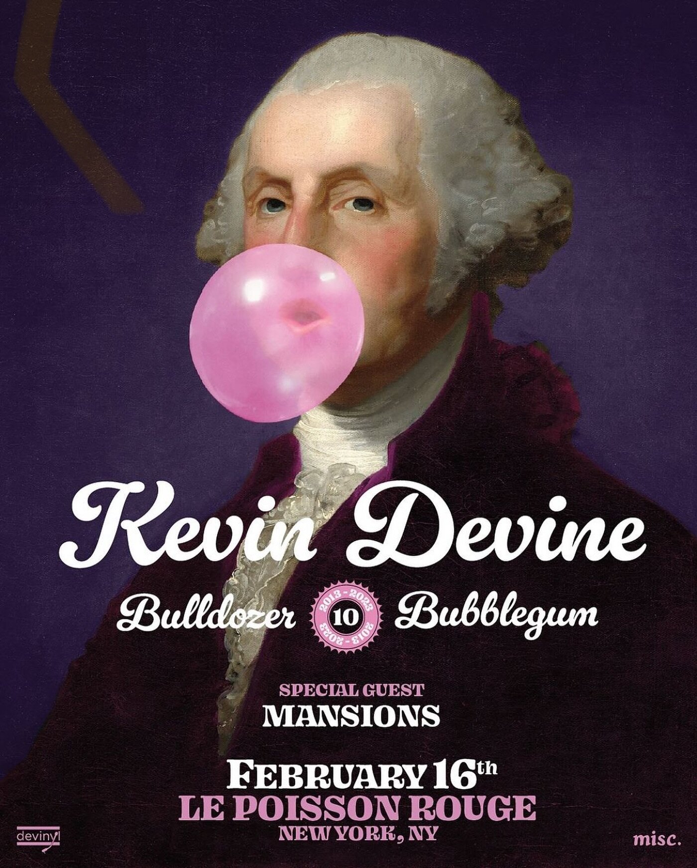 NYC in February! Honored to be part of the 10-year anniversary of @kevinpdevine&rsquo;s Bulldozer and Bubblegum. This one will be full band, tix on sale tomorrow at noon eastern!!!