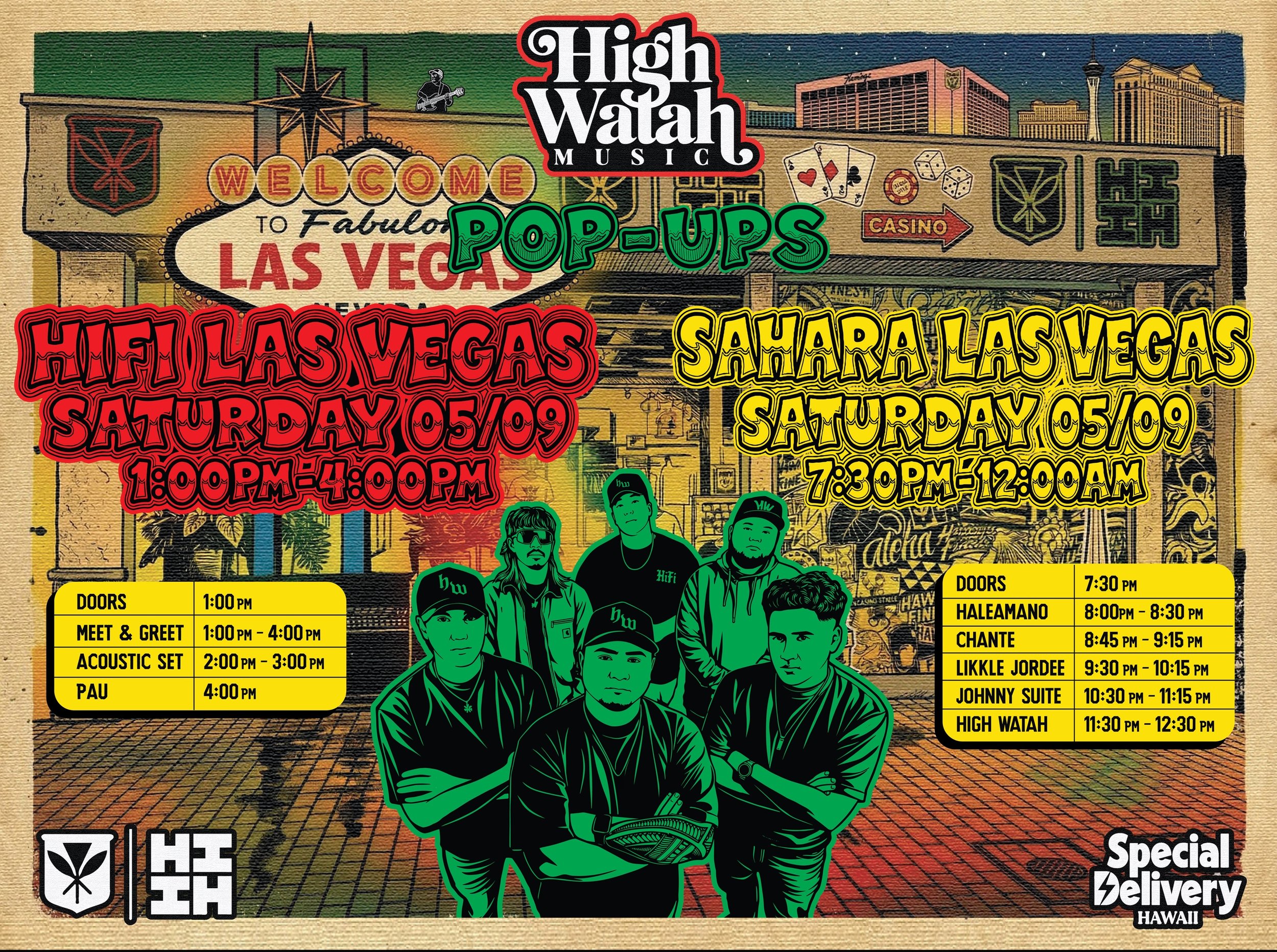 🎰 9th island FAM! Get your exclusive Watah merch at our popups this Saturday, May 9 at @hawaiisfinestlasvegas and @saharalasvegas !!

Hang out with the Watah Crew during our meet &amp; greet from 1-4pm as we jam our favorite songs from 2-3pm❤️

Stay