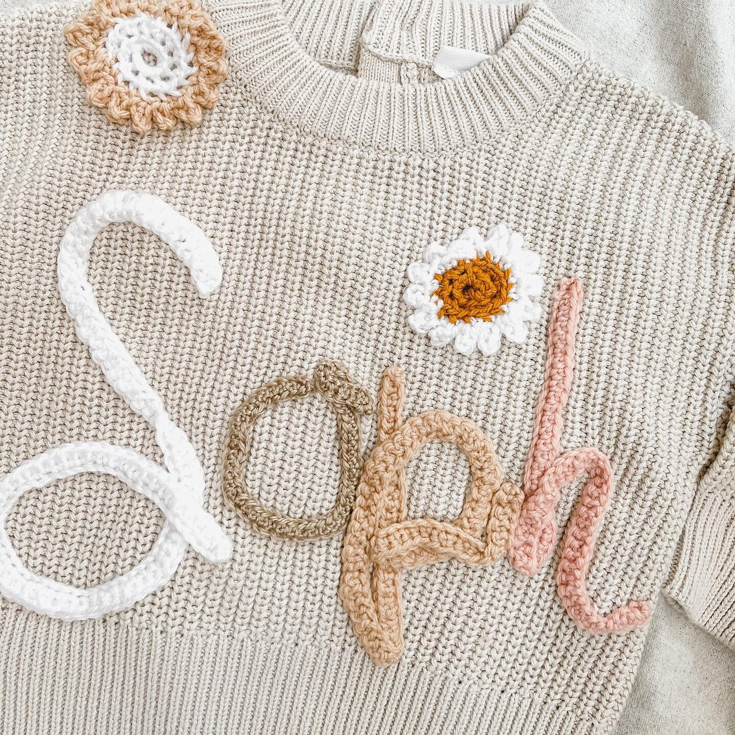 First batch of jumpers online now! And selling fast! 
Don&rsquo;t miss out 
Head to www.miffdesign.com.au

#jumper #namejumper #crochet #knit #kidscrochet #minijumper #babynamejumper #crochetjumper #monogram #personalised