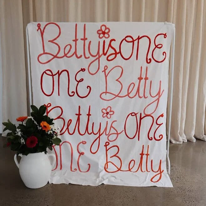Large Painted Linen Sign
