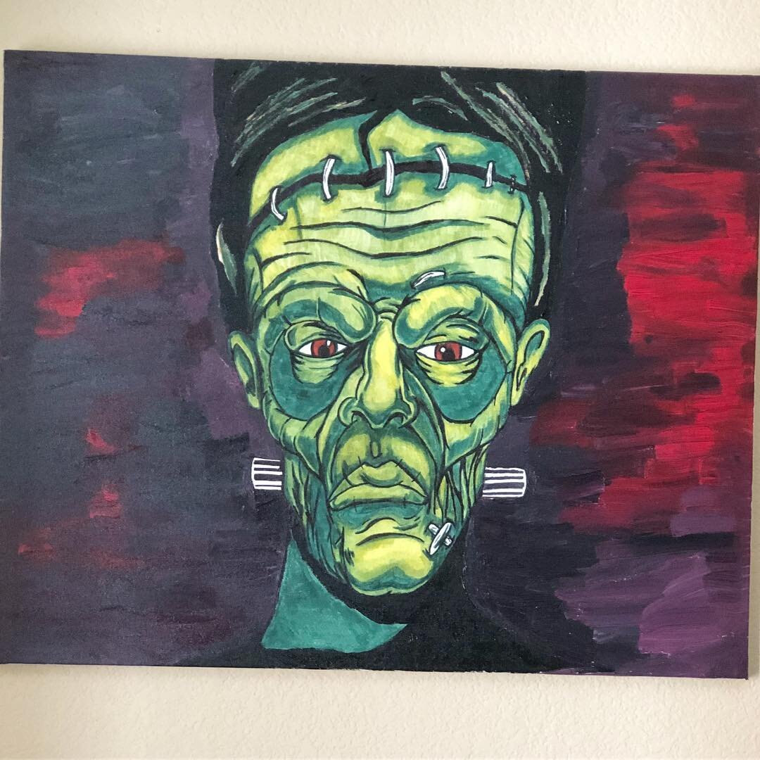 #frankenstein #painting #acrylics #prismacolor #prismacolormarkers #vegas #art #design #illustration