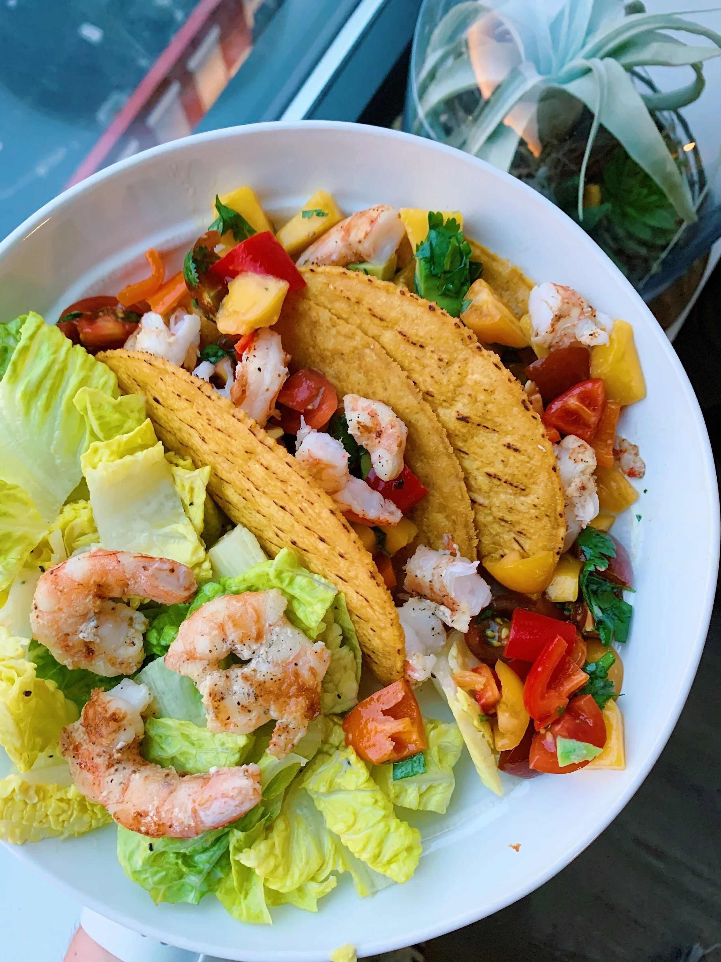 Simple Mango Salsa Shrimp Tacos