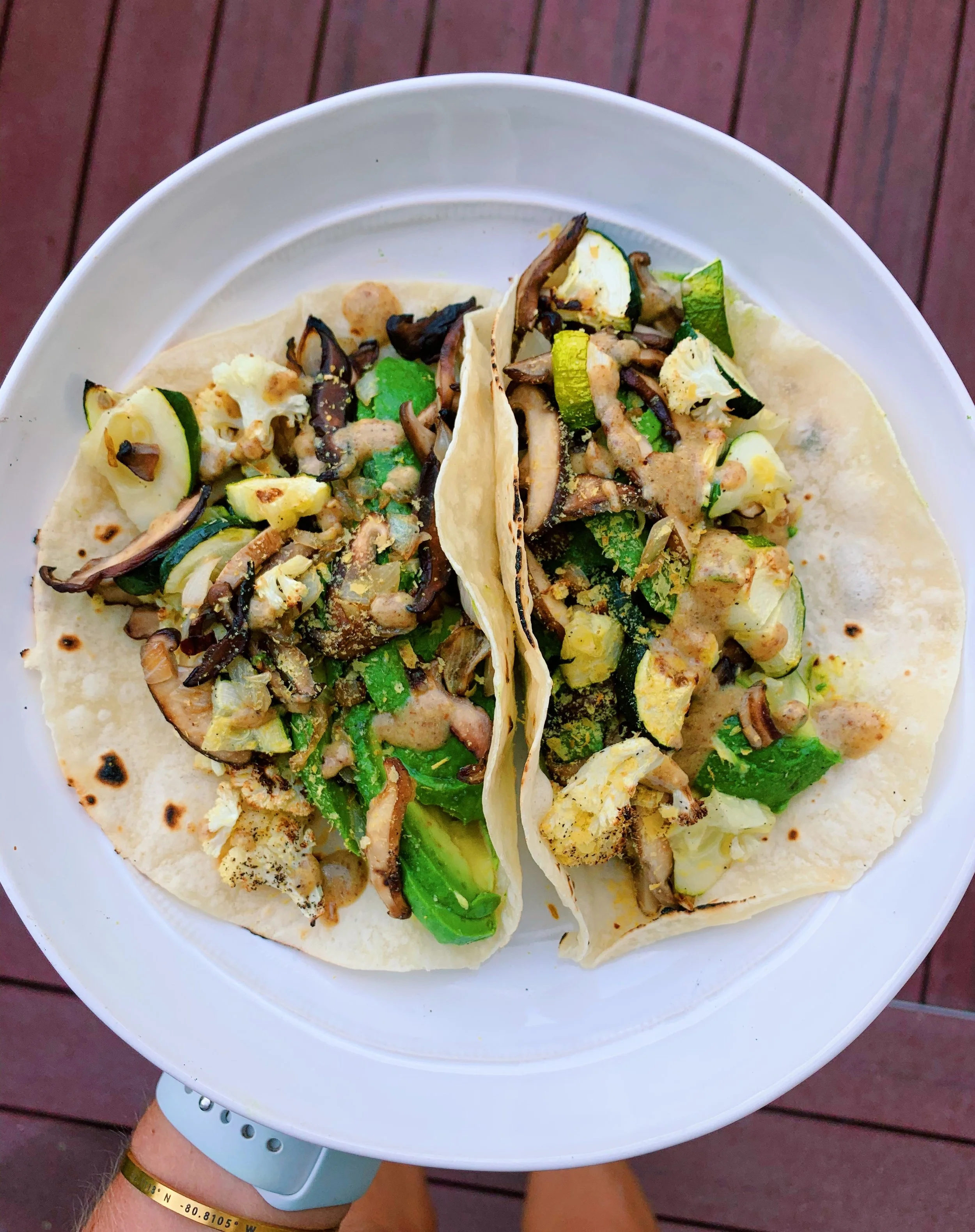 Dijon Mushroom Vegan Tacos 