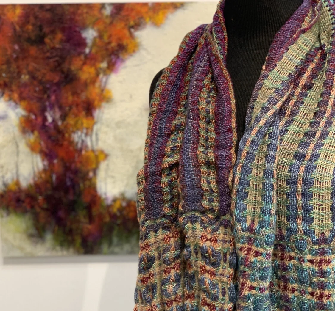 Rosepath scarf with alternate zephyr placement