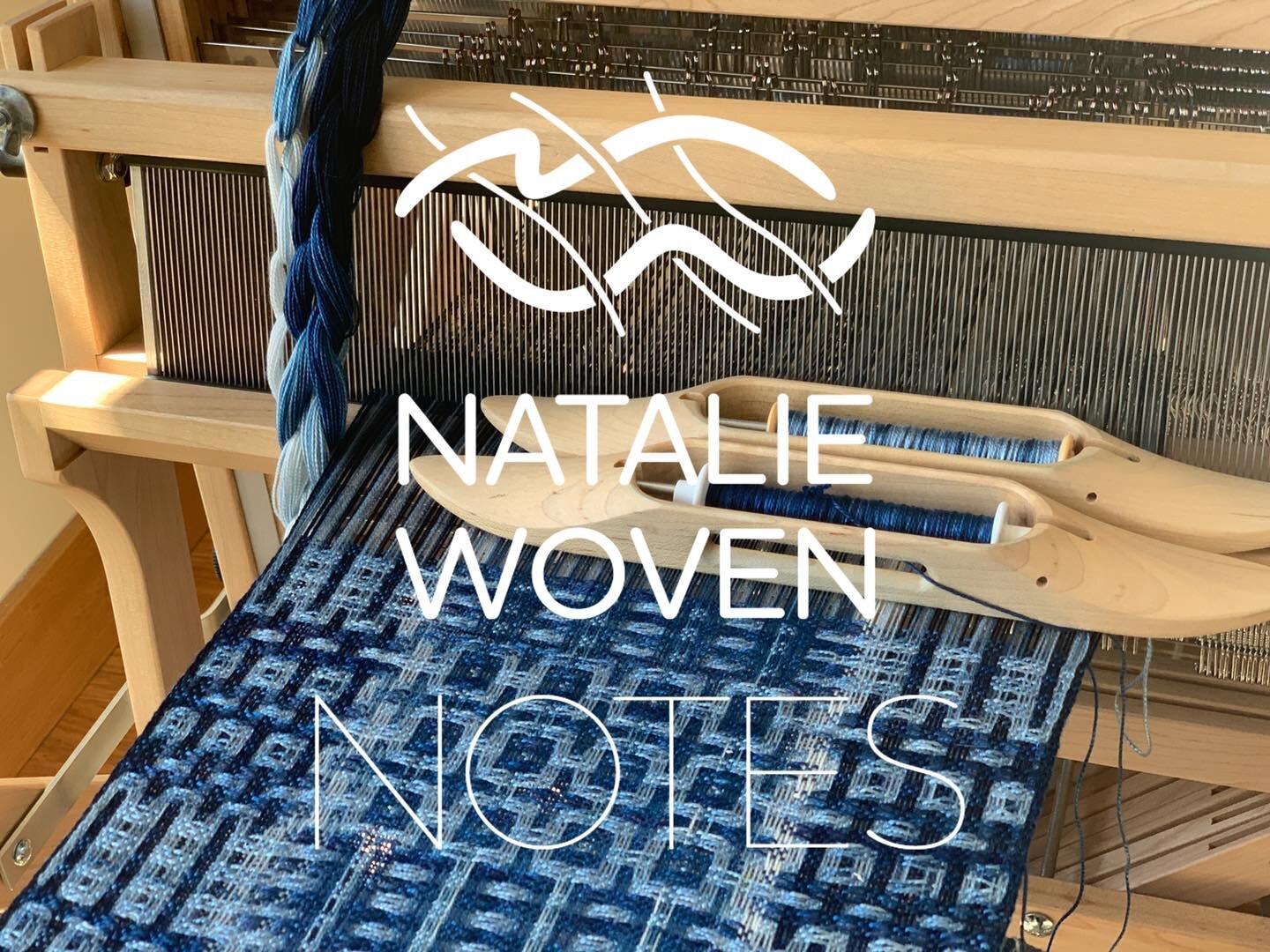 Shades of Indigo NatalieWoven Notes with ice dyeing released in my shop! Link in bio! #nataliewoven #nataliewovennotes #deflecteddoubleweave #weaversofinstagram #weaversofig #handweaversofinstagram #handweavers #indigoweaving #icedyeing #icedye #iced