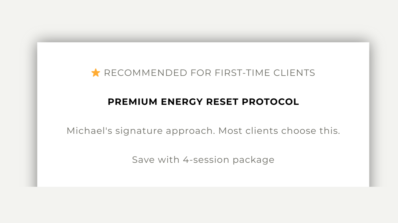 Premium Energy Reset Protocol - recommended energy therapy service