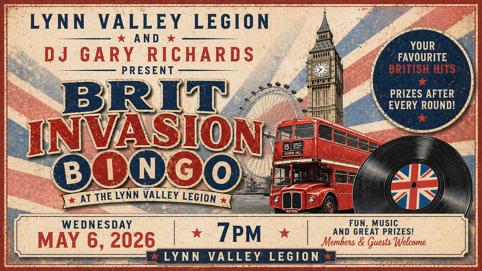 Brit Invasion Bingo