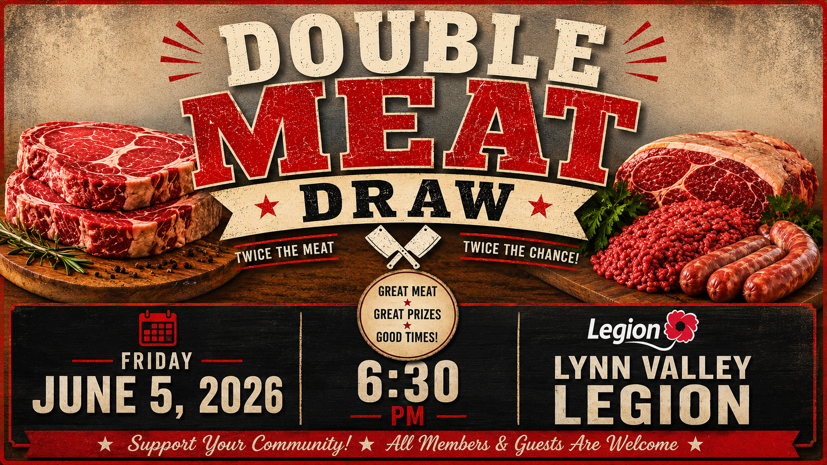 Double Meat Draw &amp; 50/50