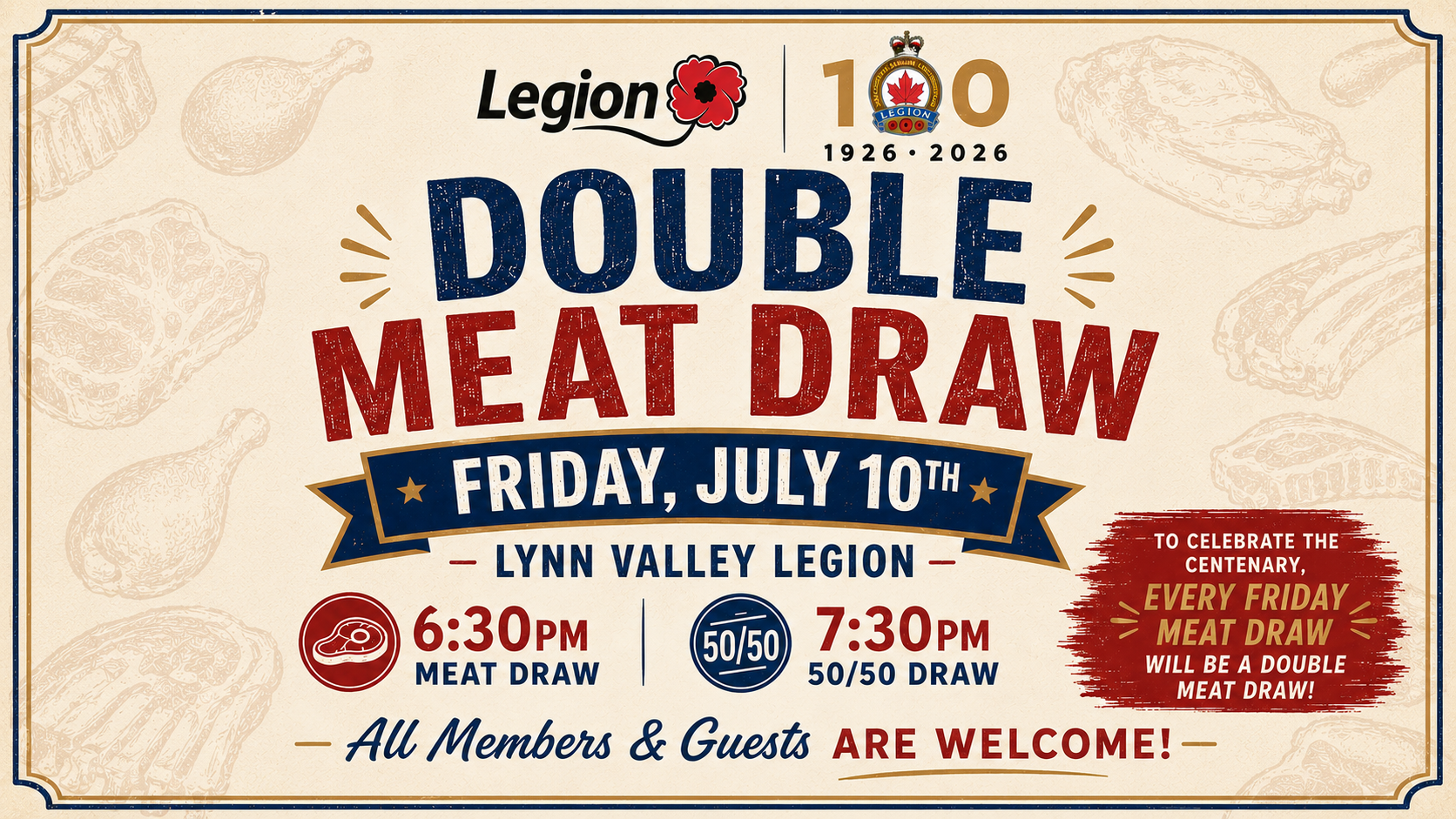 Double Meat Draw &amp; 50/50