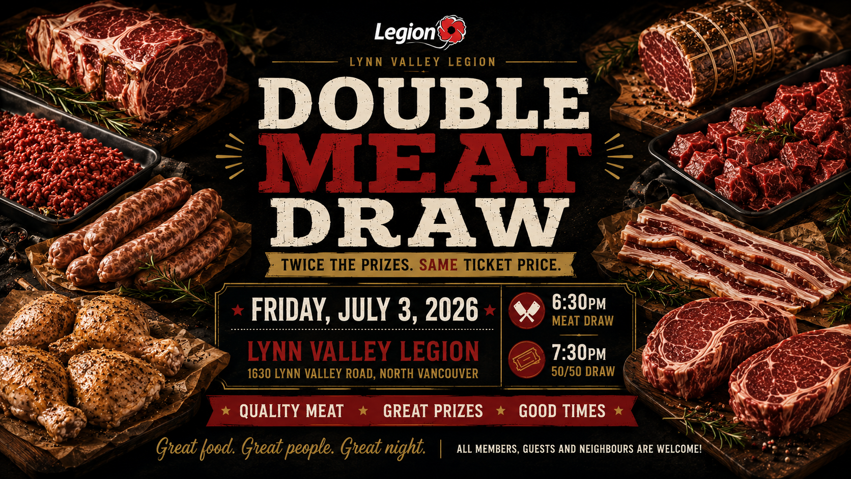 Double Meat Draw &amp; 50/50