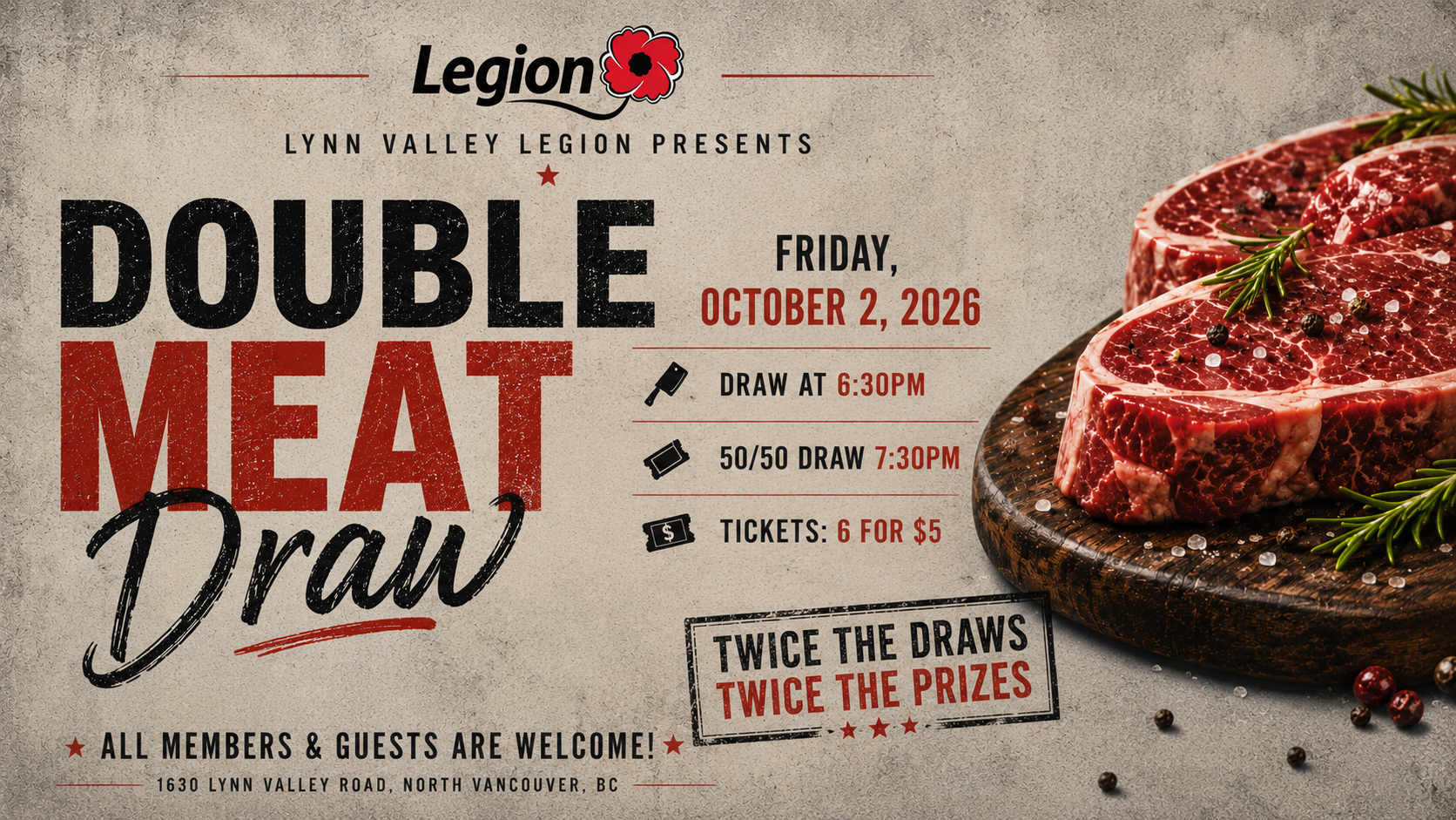 Double Meat Draw &amp; 50/50