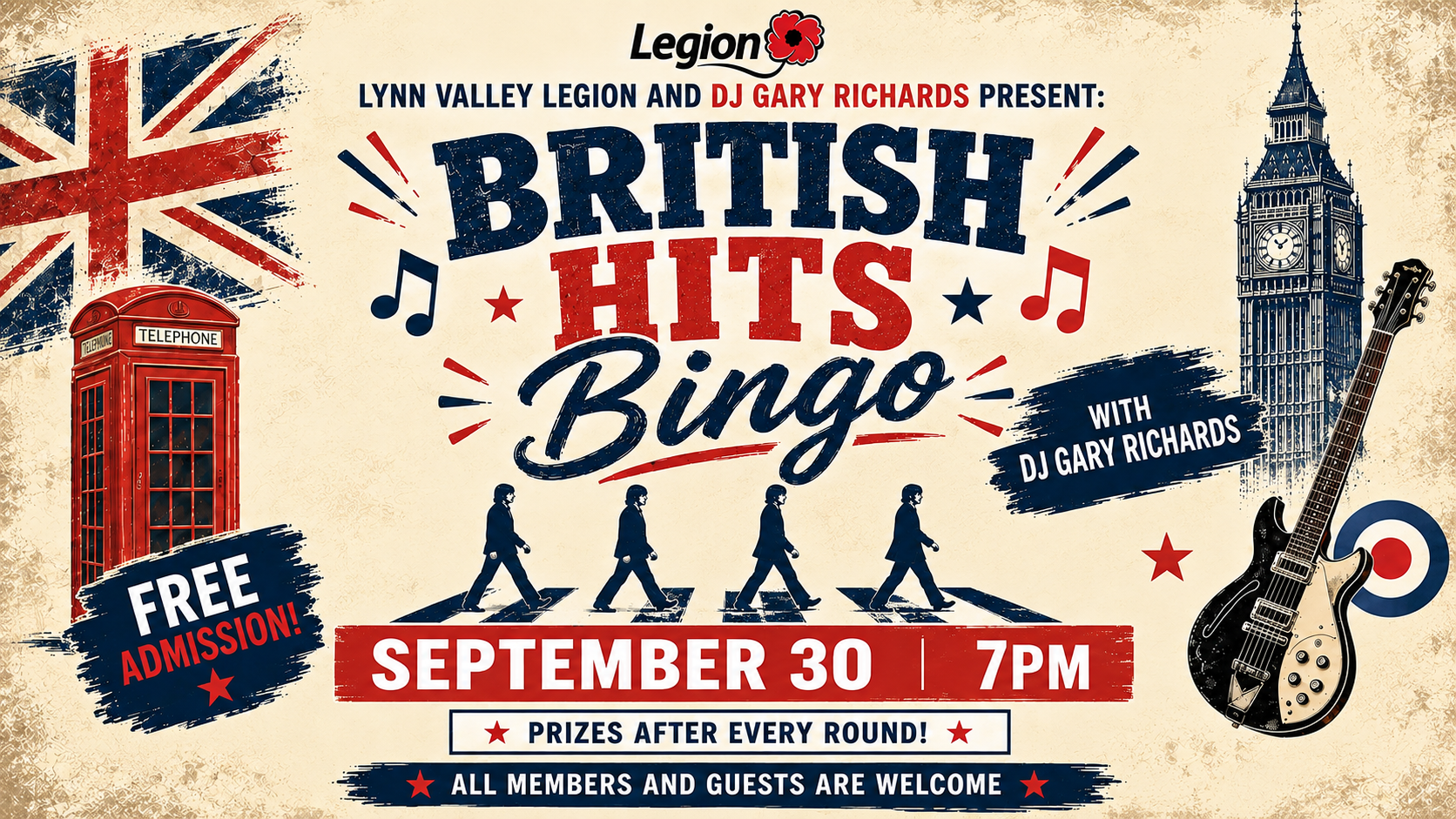 Brit Invasion Bingo