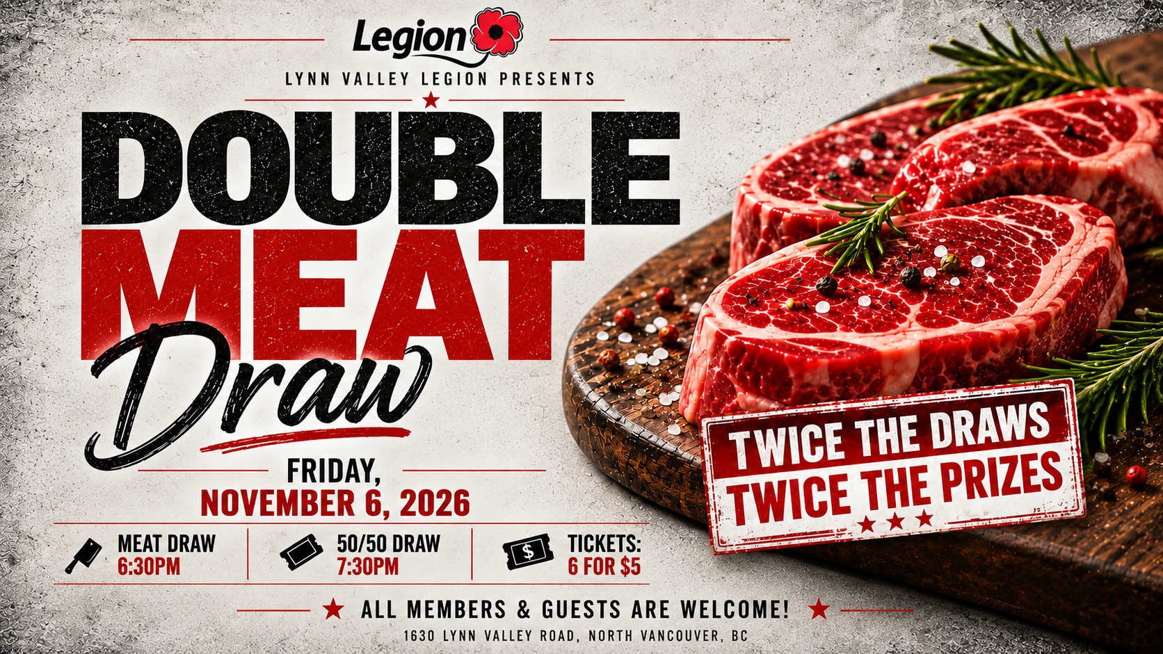 Double Meat Draw &amp; 50/50