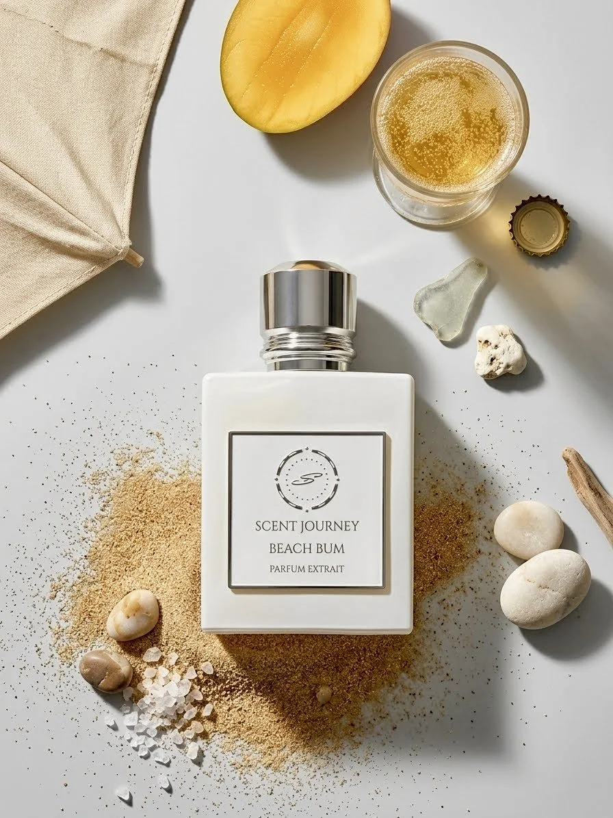 A sun-drenched coastal daydream. It captures the exact tactile texture of summer—the icy fizz of a cold drink colliding with the mineral heat of dry sand and bare feet.