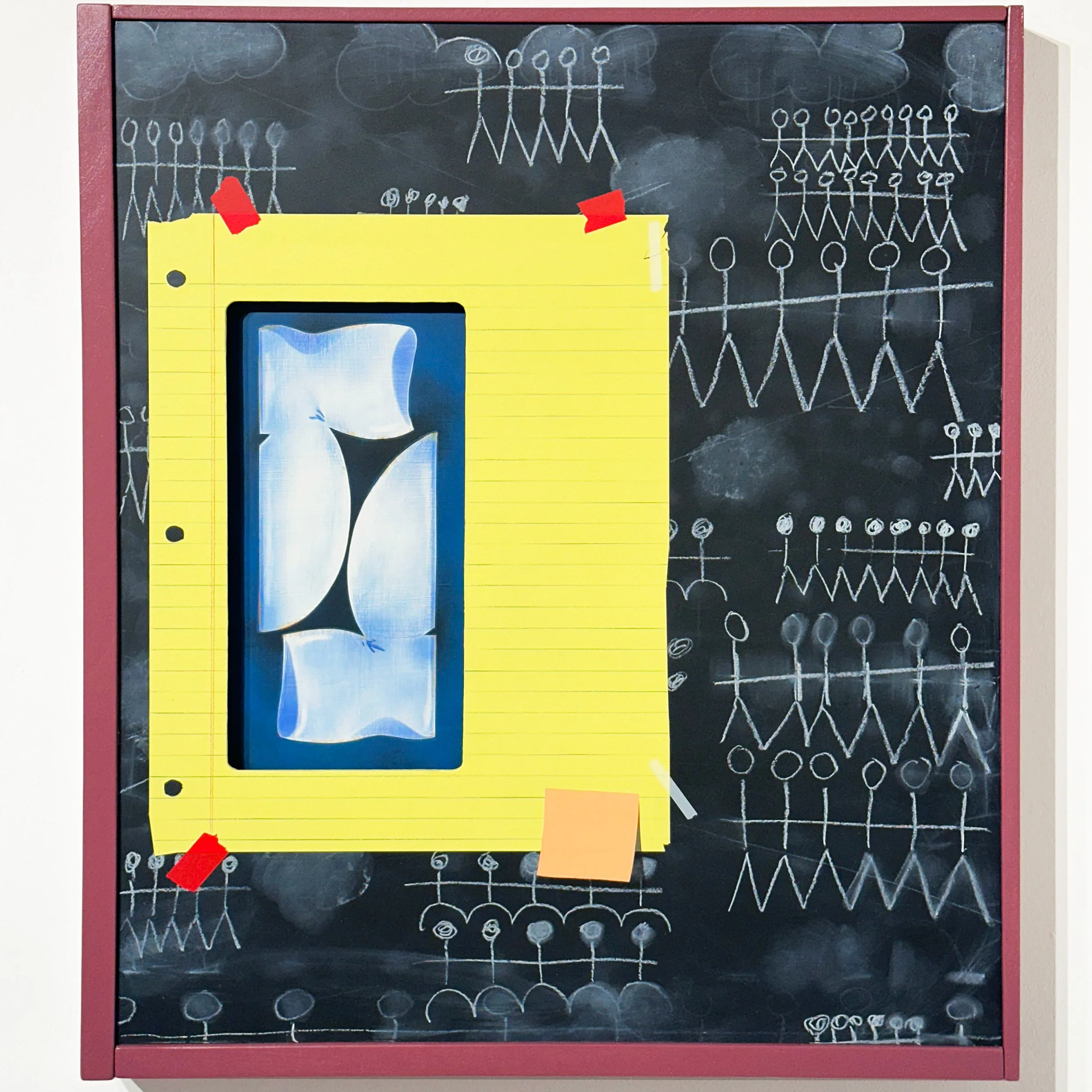 "Call to mind" 2025 Pastel and acrylic on wood panel with recessed panel
25 x 22 x 2”