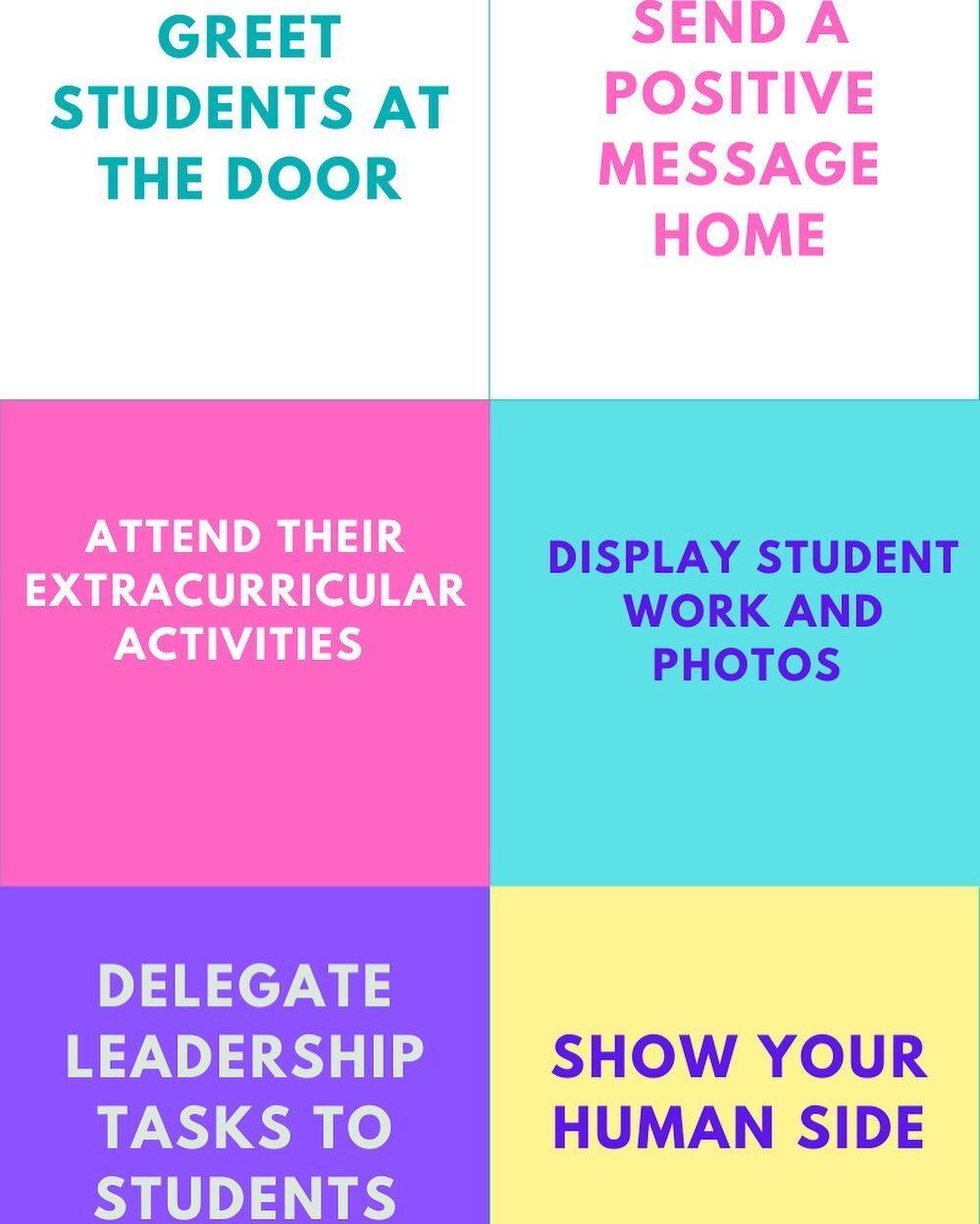 What would you add to this list of ways to build positive relationships with students? 
#buildingpositiveclassroomcommunities 
#positivityintheclassroom 
#positiveclassroom #classroommanagement #classroommanagementstrategies #proactiveteachers #teach