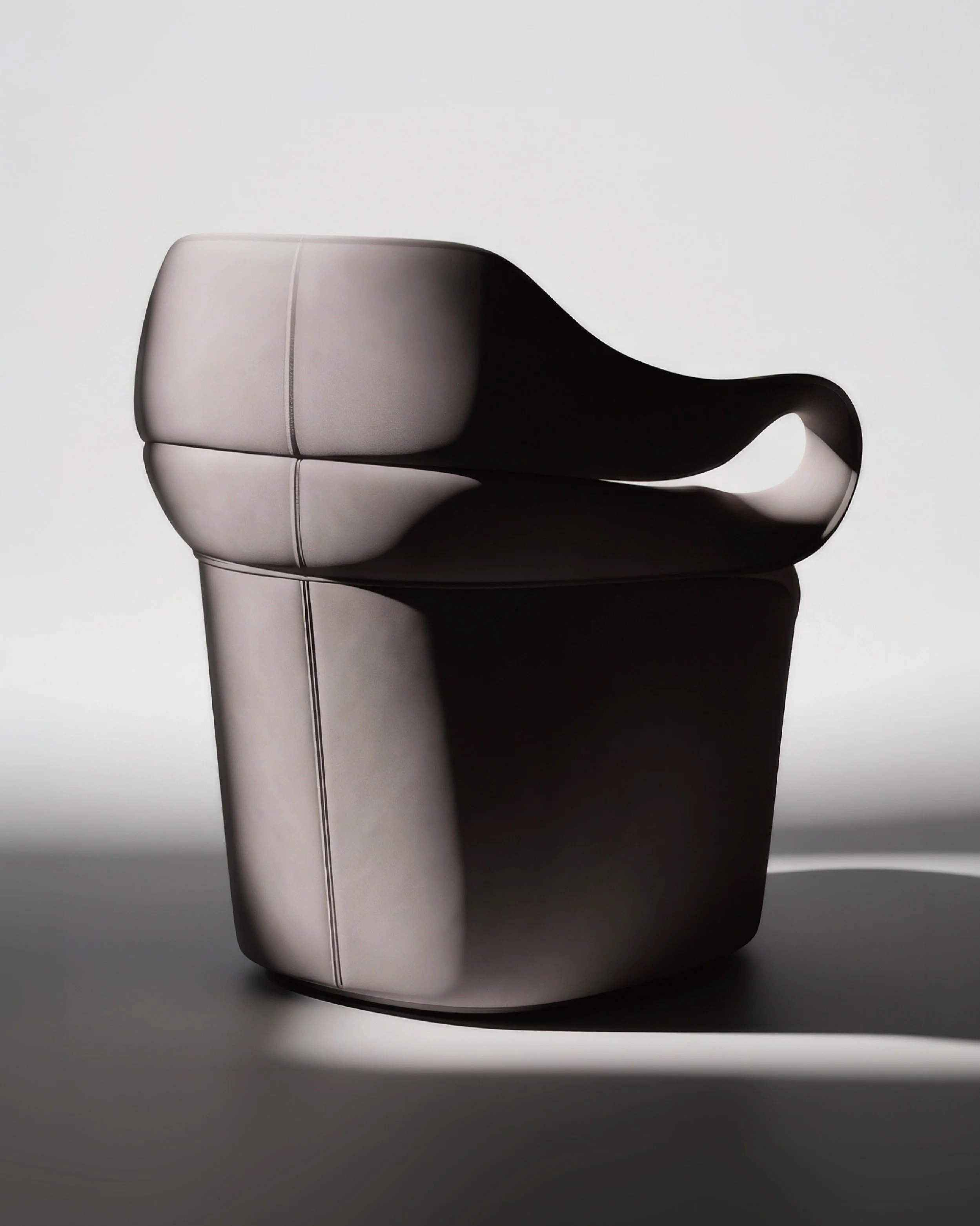LOOP
A Line with No Beginning, No End.

Shaped by one continuous movement, LOOP curves back into itself &mdash; enclosing without closing.

Its sculptural form draws a soft boundary around the body, balancing openness and intimacy.

Stillness, made p